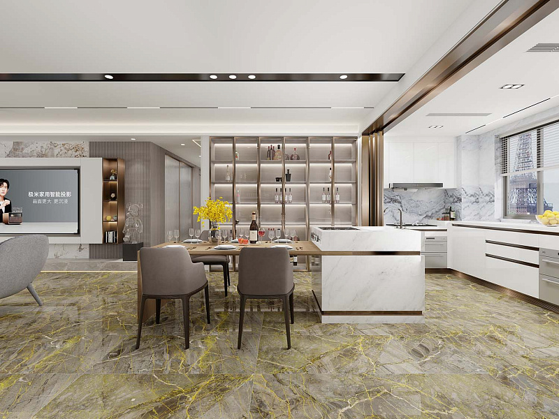 Керамогранит Азарио Cortez Gold 60x120 Carving H18004008G серый