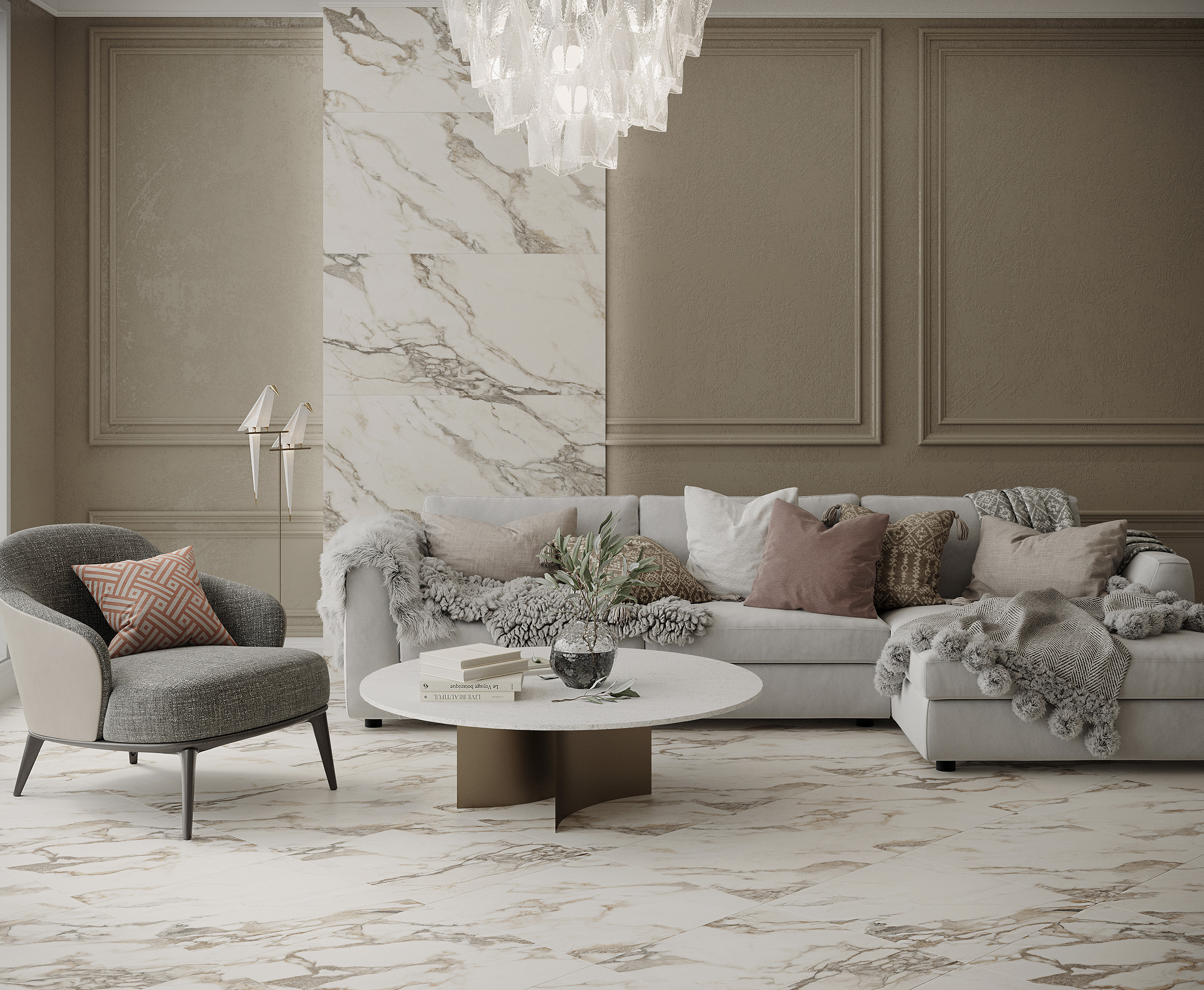 Керамогранит Laparet Calacatta Carve 60x120 глянцевый