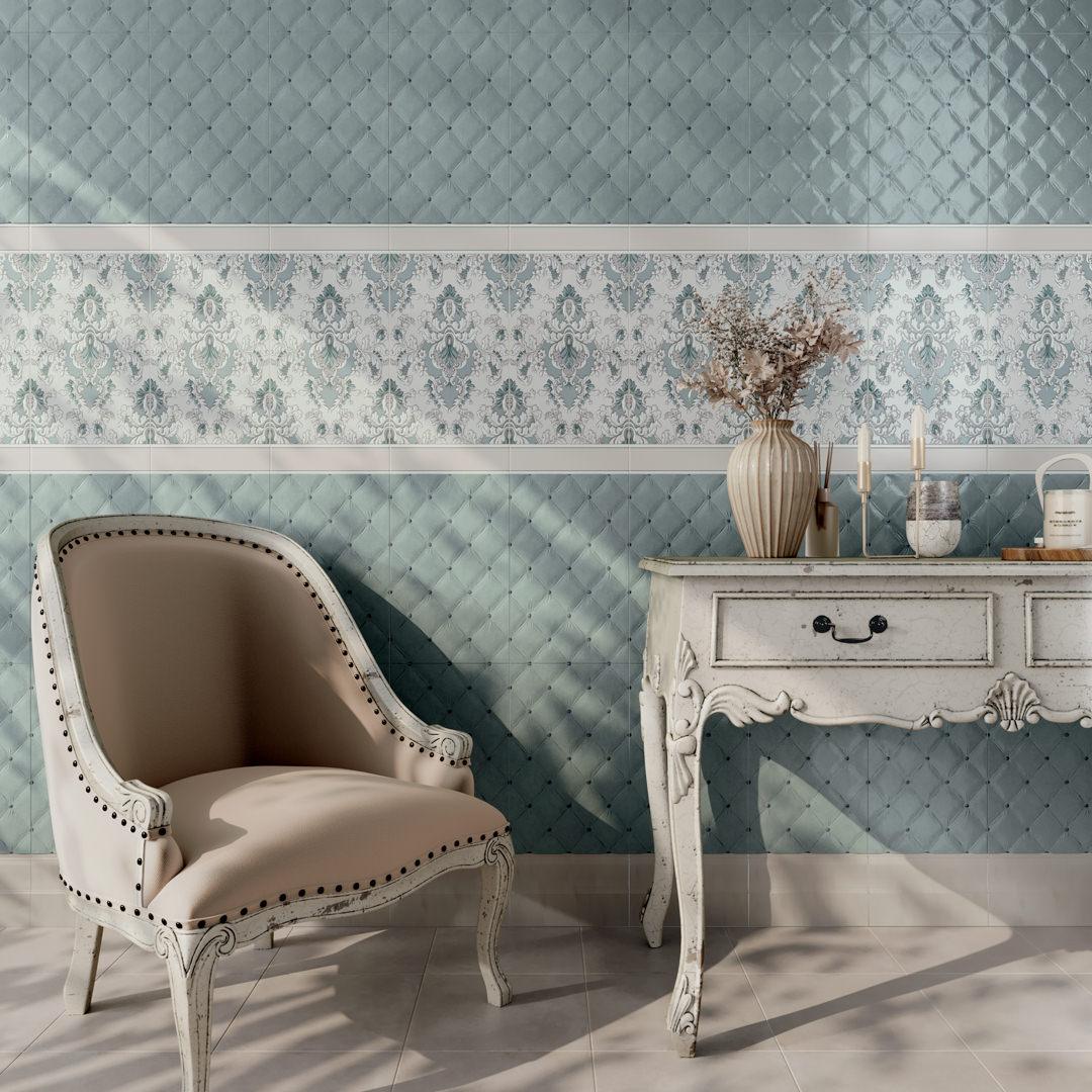 Керамическая плитка Kerama Marazzi Браганса структура голубой матовый 25x40 6408