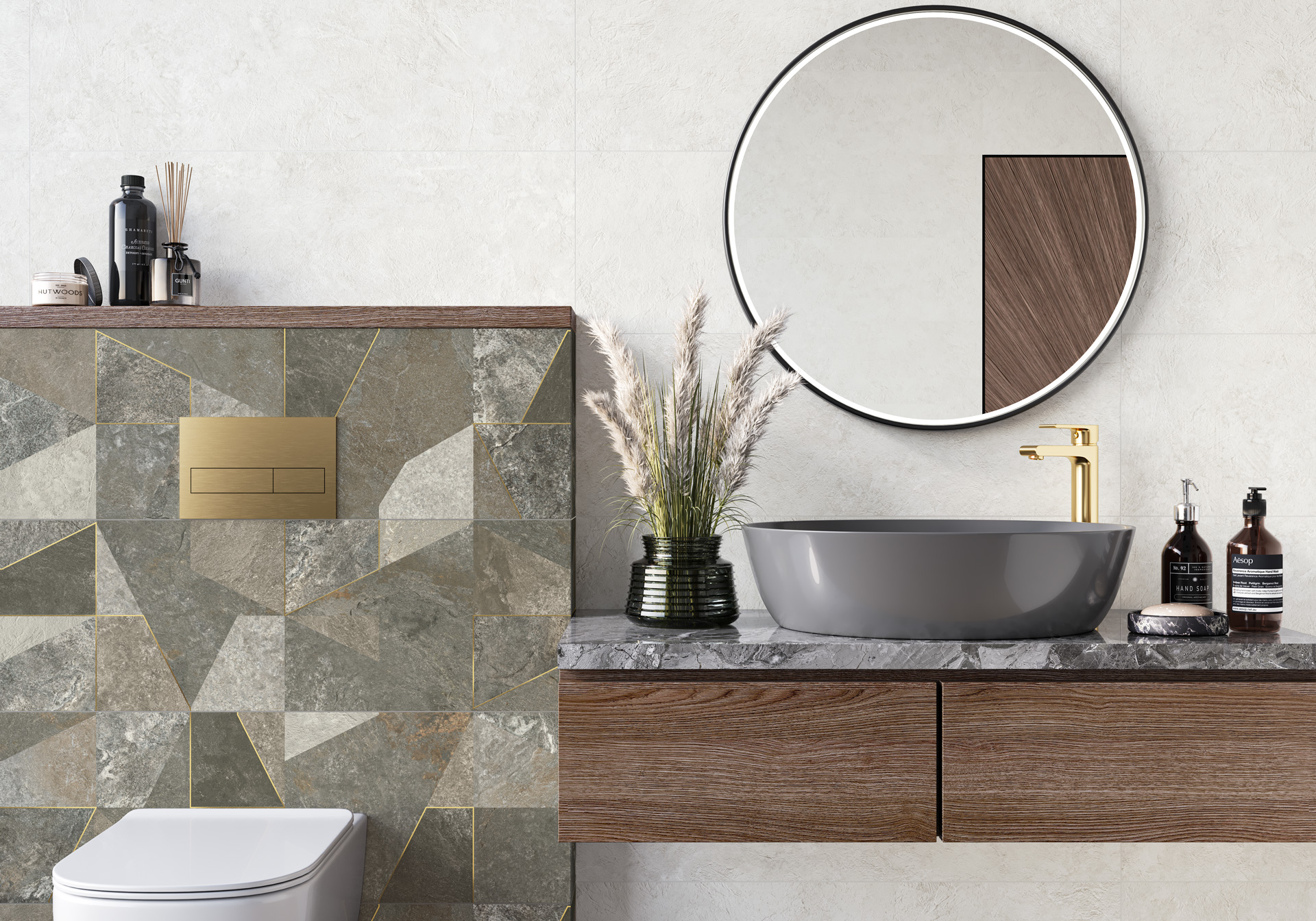 Керамическая плитка Alma Ceramica Лэнд TWU3090LAN74R черный 30x90