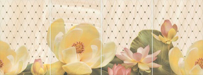 Декор Kerama Marazzi HGD\B56\4x\8260 Панно Летний сад беж 30x80