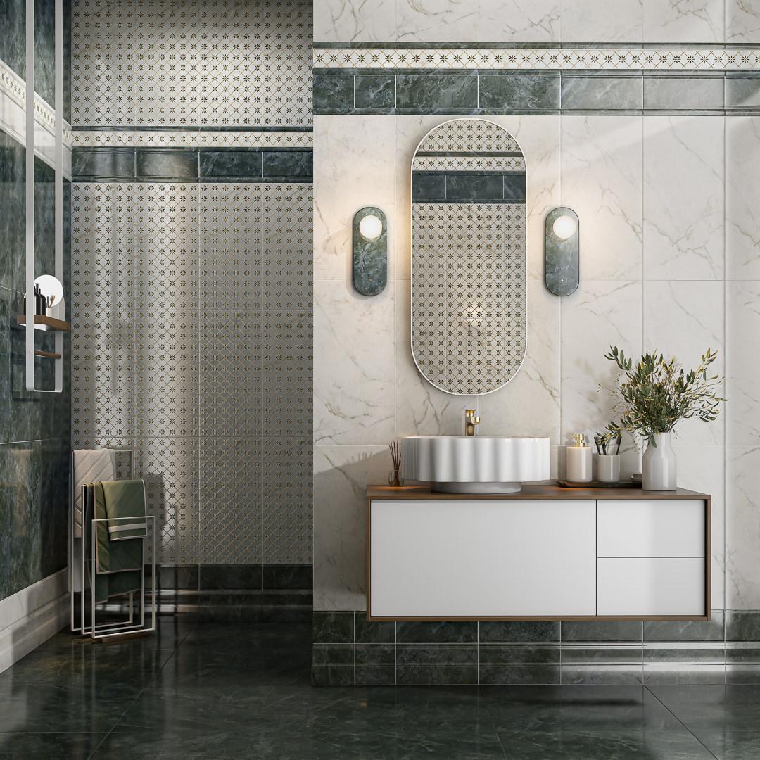 Керамическая плитка Kerama Marazzi FMA031R Серенада зеленый глянцевый обрезной 15x30