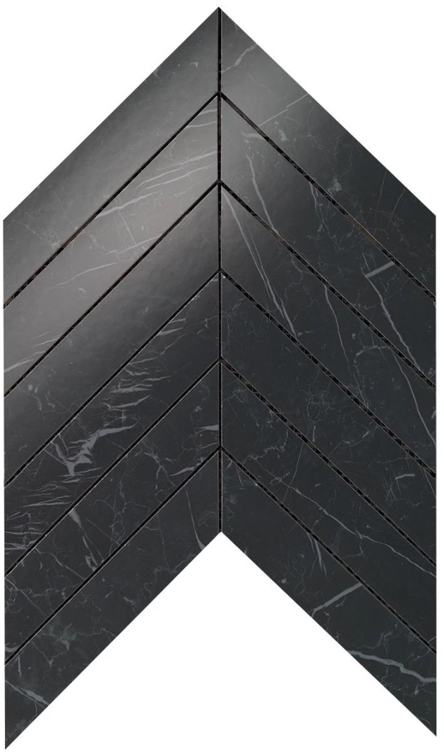 Мозаика Atlas Concorde Marvel Stone Nero Marquina Chevron Wall 25x30.5 9SCN