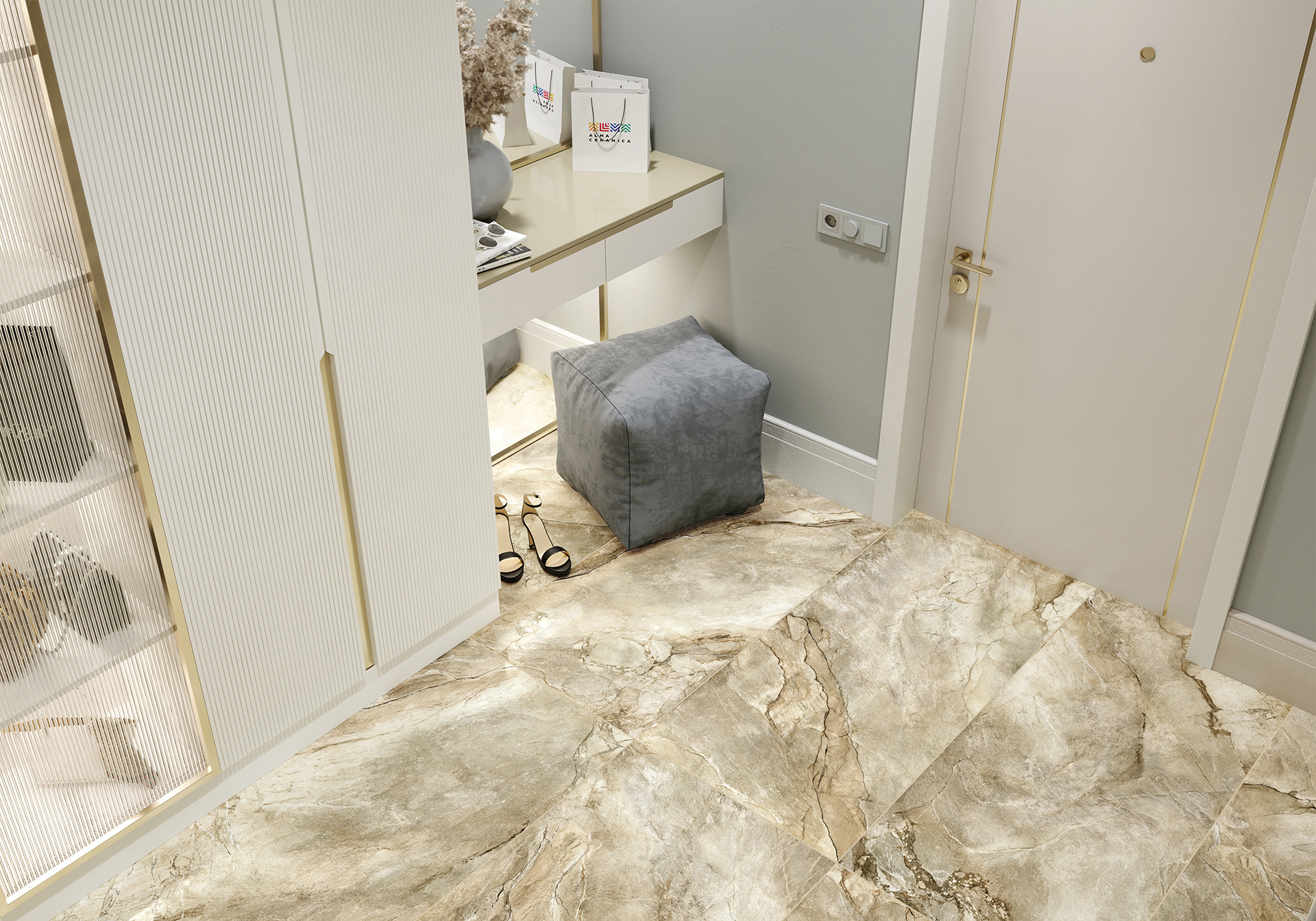 Керамогранит Alma Ceramica Вулкано GFA57VLC04L бежевый 57x57