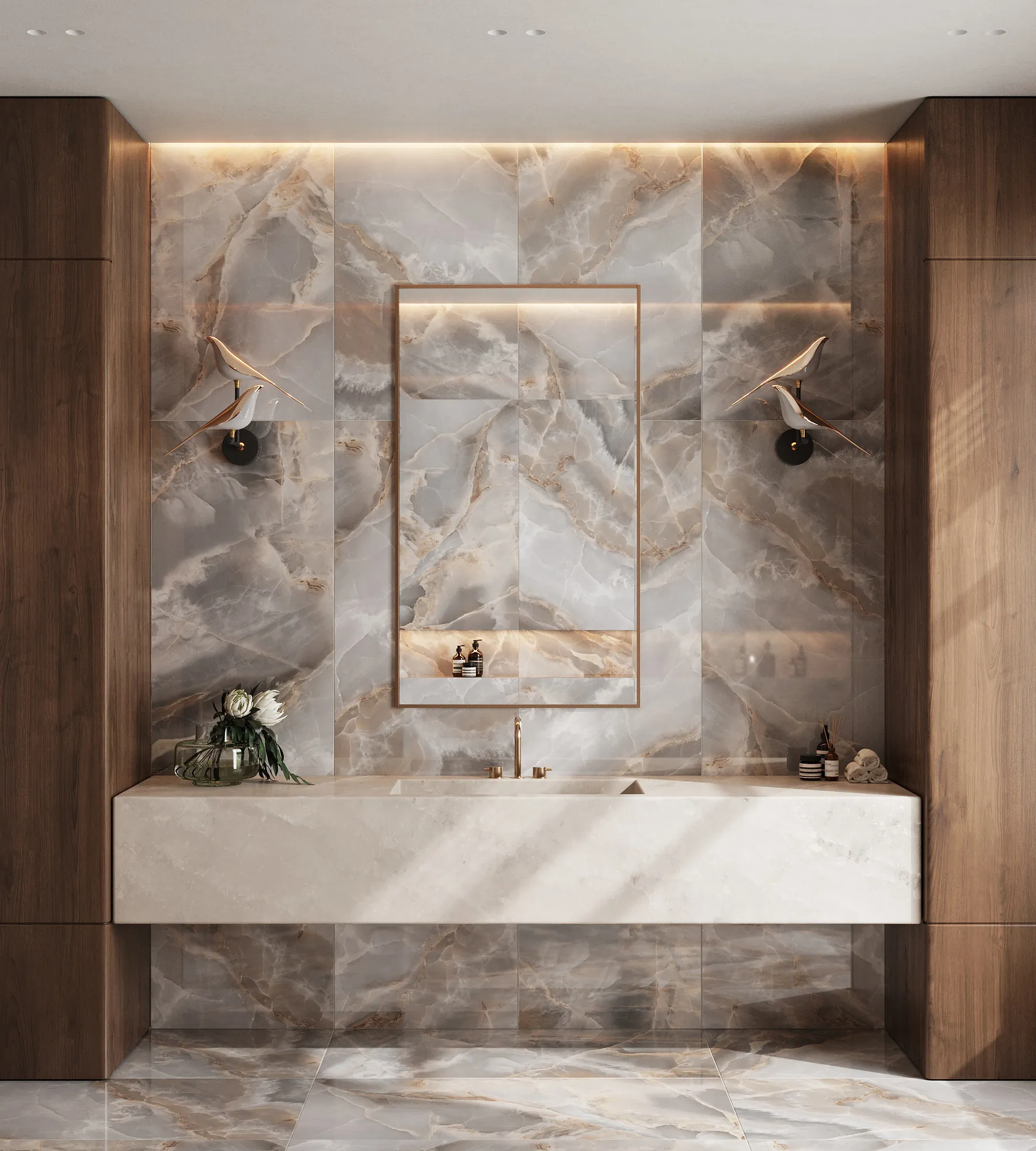 Керамогранит Аркадия Керамика FP1038-A Onyx Royal Full Polished 60x120 серый