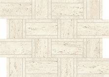 Мозаика Atlas Concorde Marvel Travertine White Mosaico Basketweave 35x46.8 AF9M