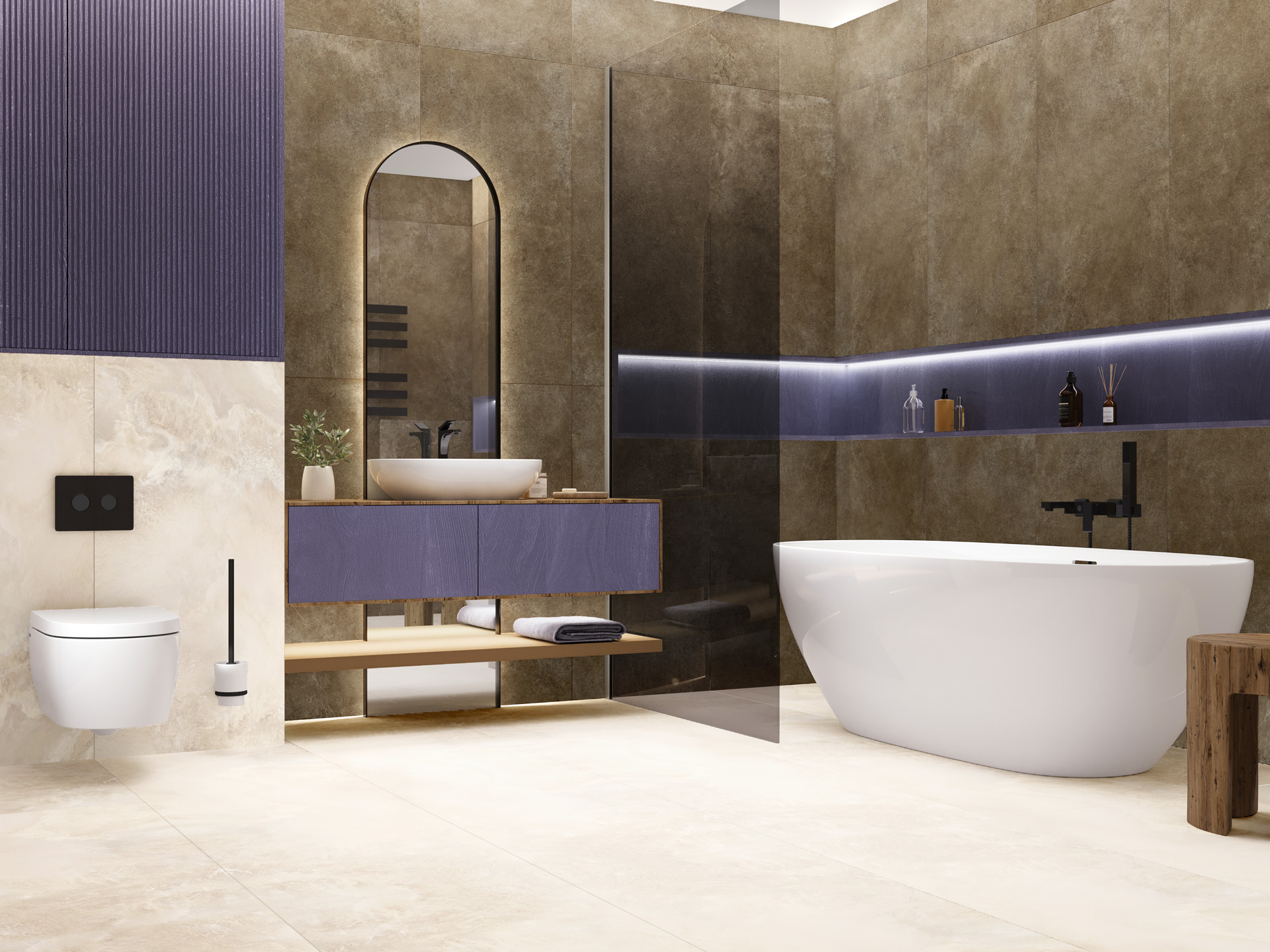 Керамогранит Artkera Group Микроцемент Графит GP60120MIM25M серый 60x120