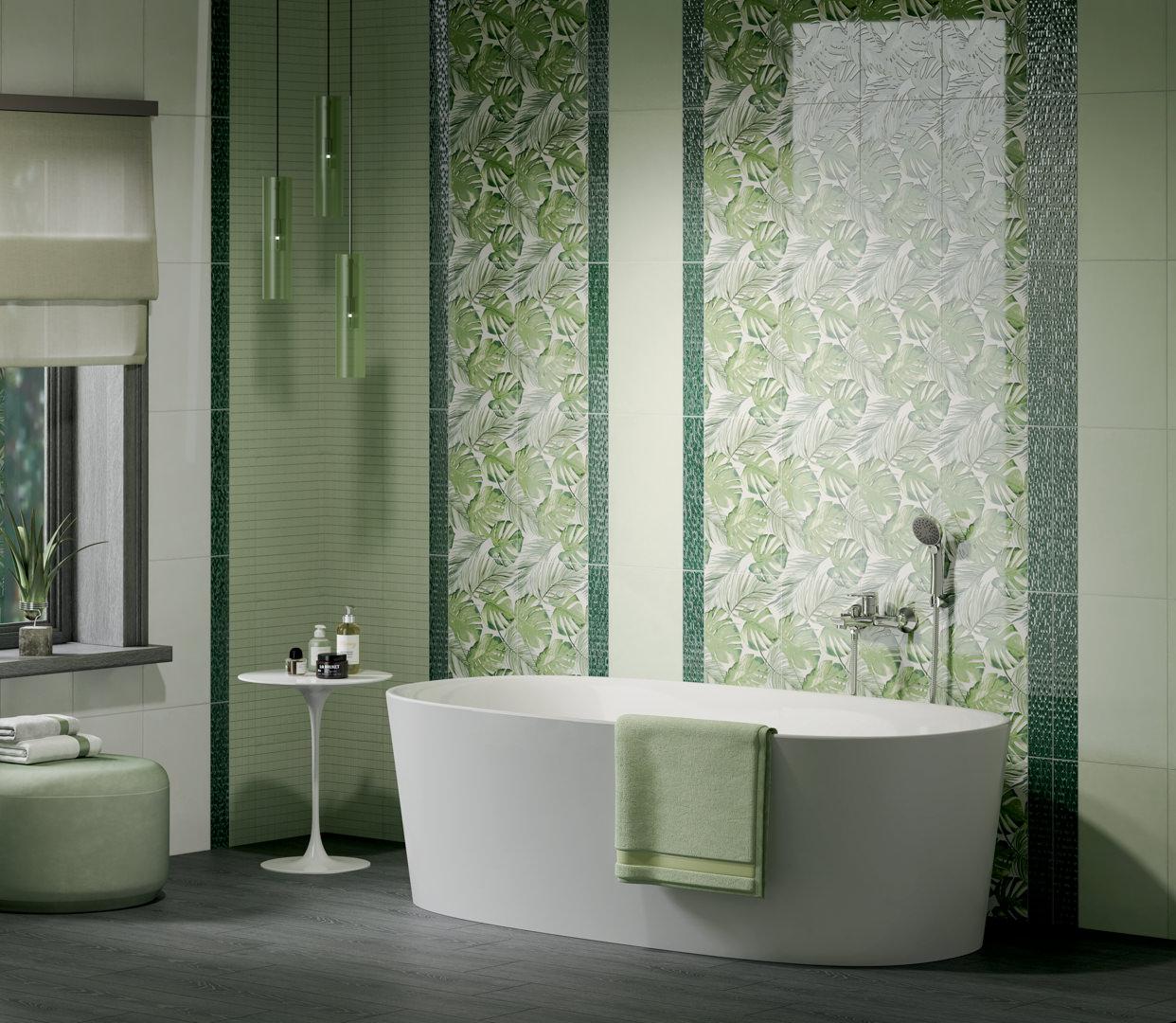 Мозаика Kerama Marazzi Левада мозаичный зеленый светлый глянцевый 25x40 MM6409