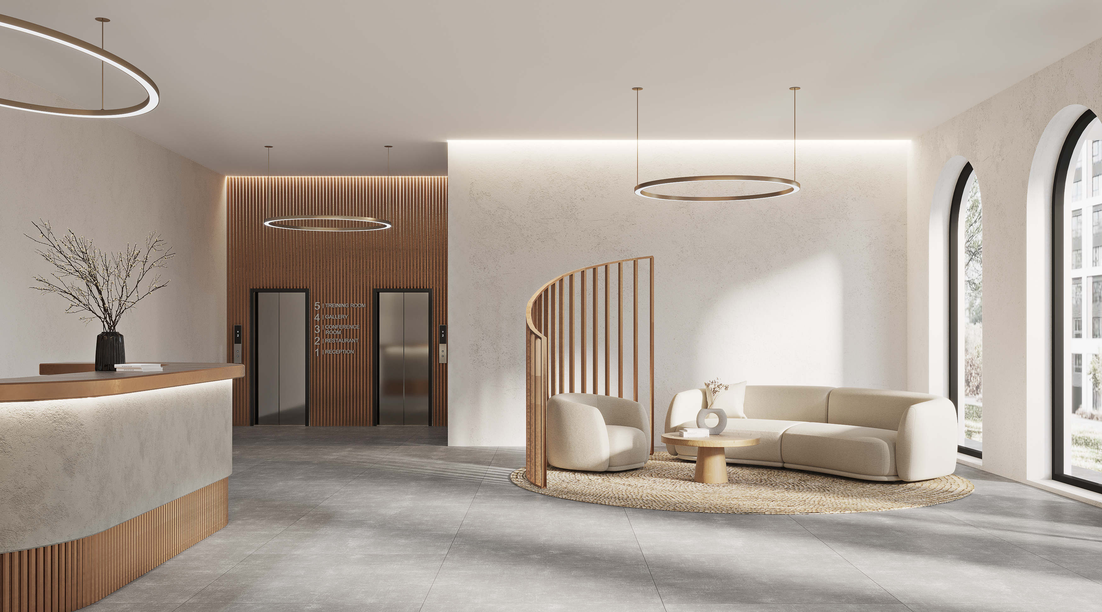 Керамогранит Стоун Цемент Светло-бежевый 60x120 SR