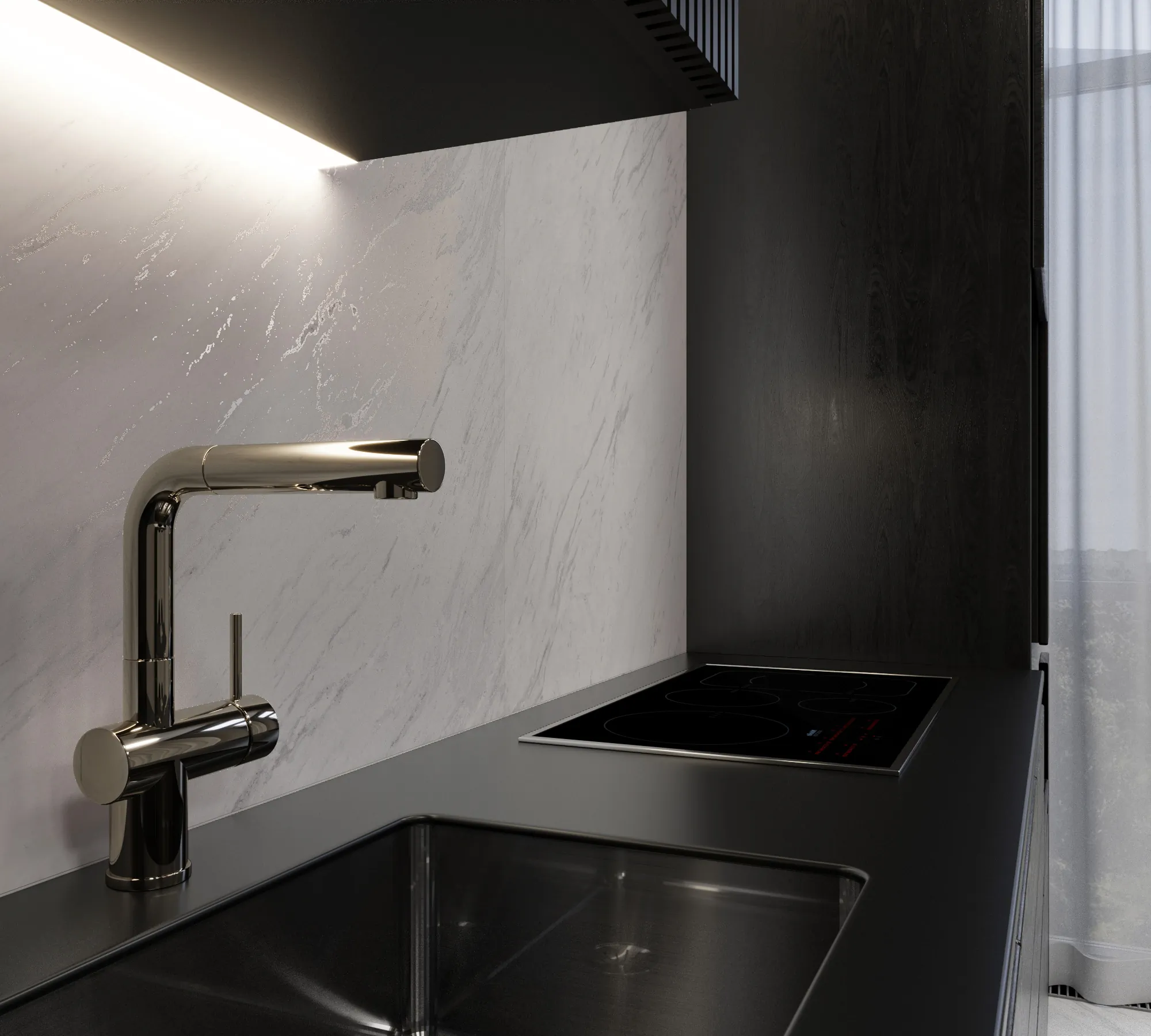 Керамогранит Креанза CZ-GL09-B Vento Grey Matt Glossy Ink 80x160 белый