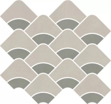 Декор Kerama Marazzi KMD2HID006BR Таделакт наборный бежевый светлый, зеленый матовый обрезной 28x30