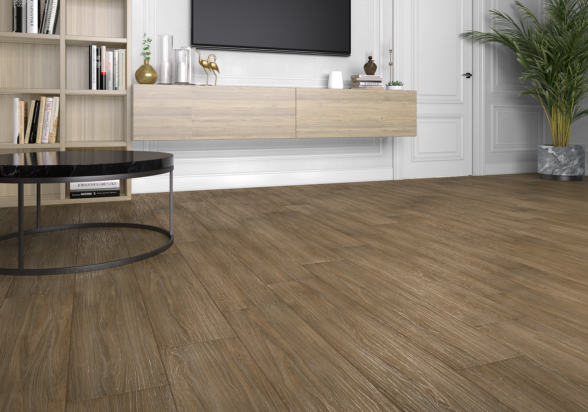 Керамогранит Alma Ceramica Сандал GFA92SND44R коричневый 20x90