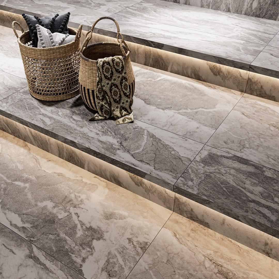 Ступень клееная DL503120R\GCF Альбино серый обрезной 33x119.5