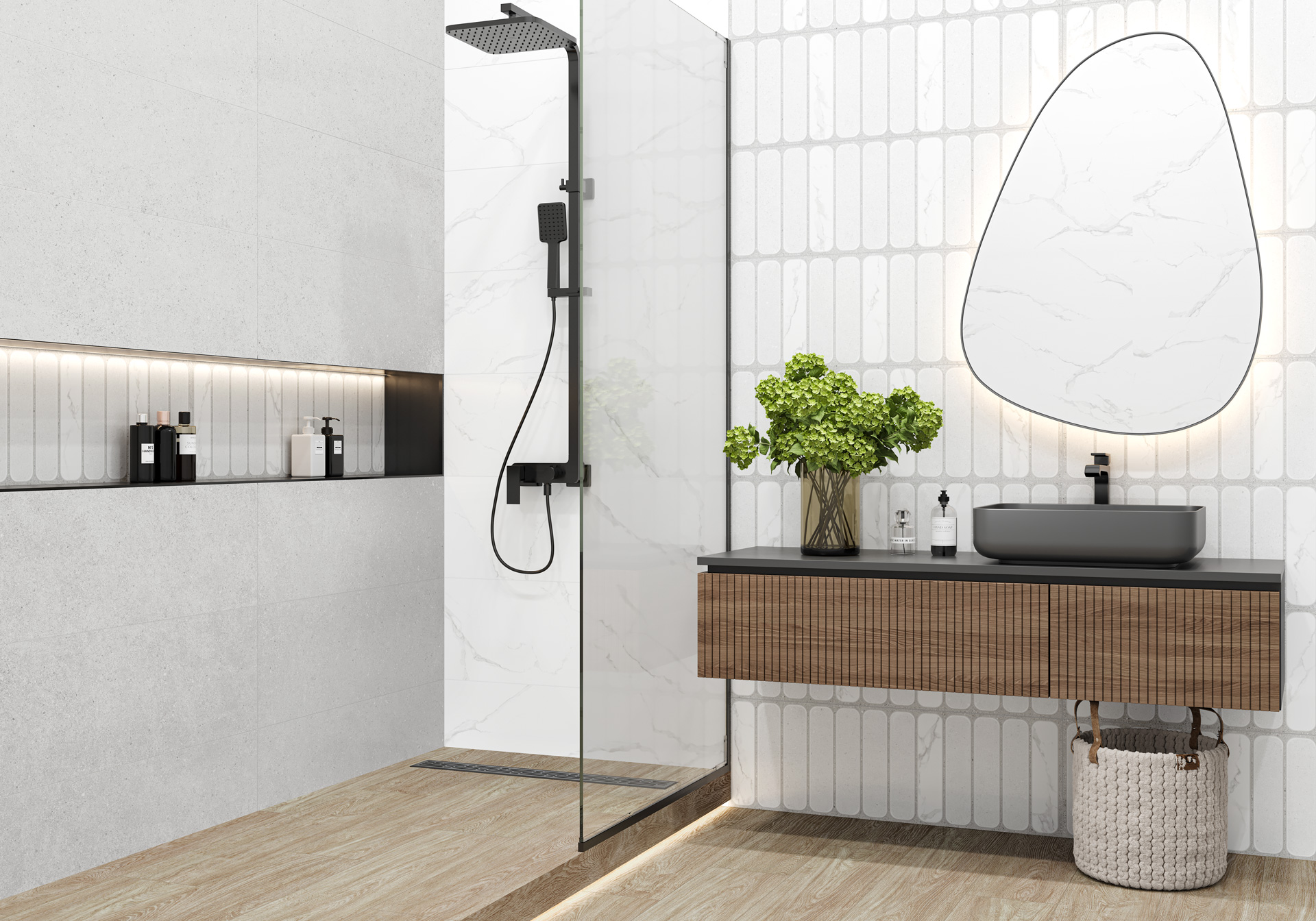 Керамическая плитка Alma Ceramica Амарант TWU3090AMT27R белый 30x90