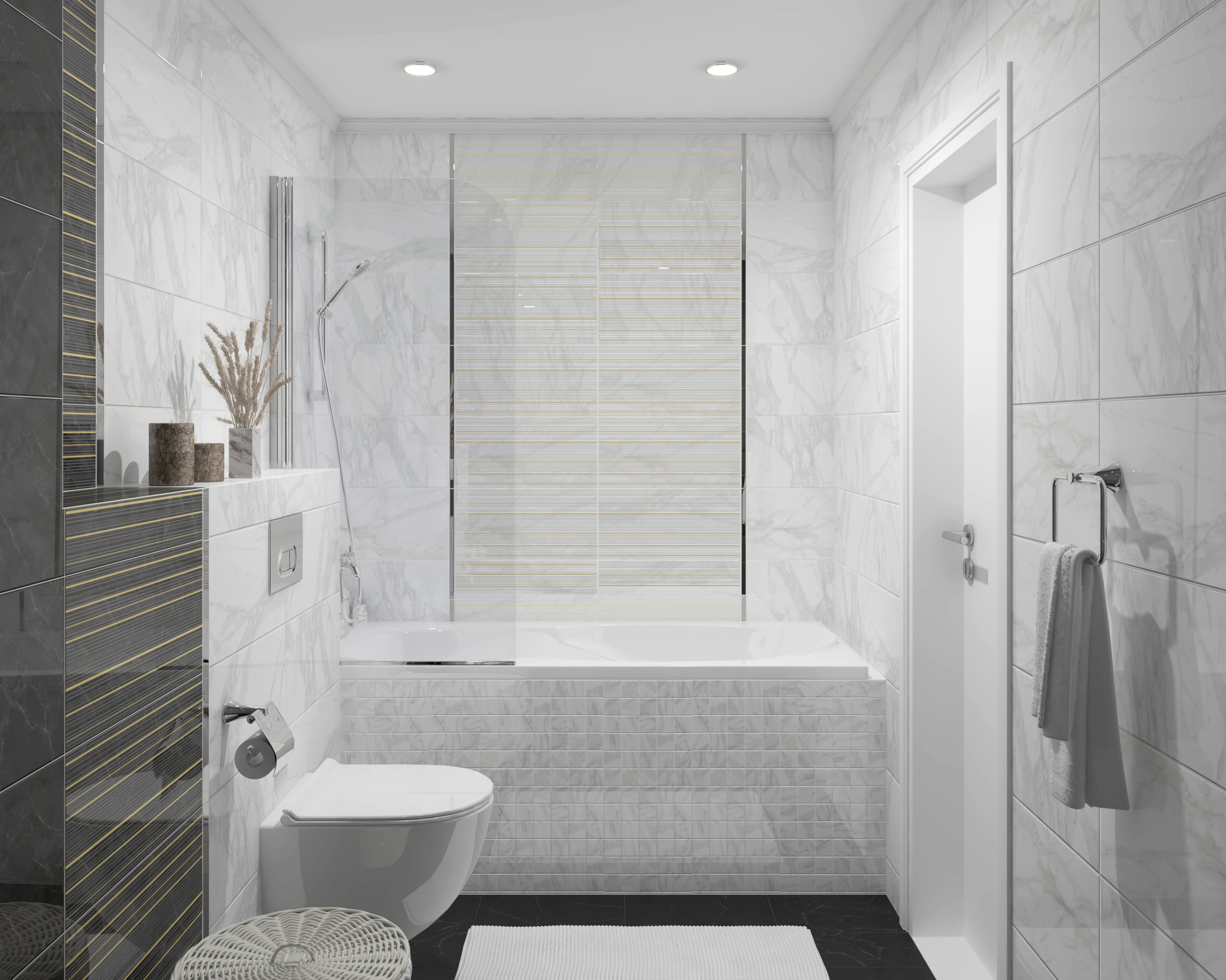 Мозаика (MM34038) Laparet Olimpus мозаичный чёрный 25x25 глянцевый