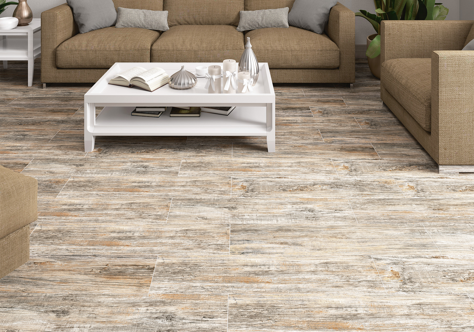 Керамогранит Alma Ceramica Гринда GFA92GRN07R бежевый 20x90