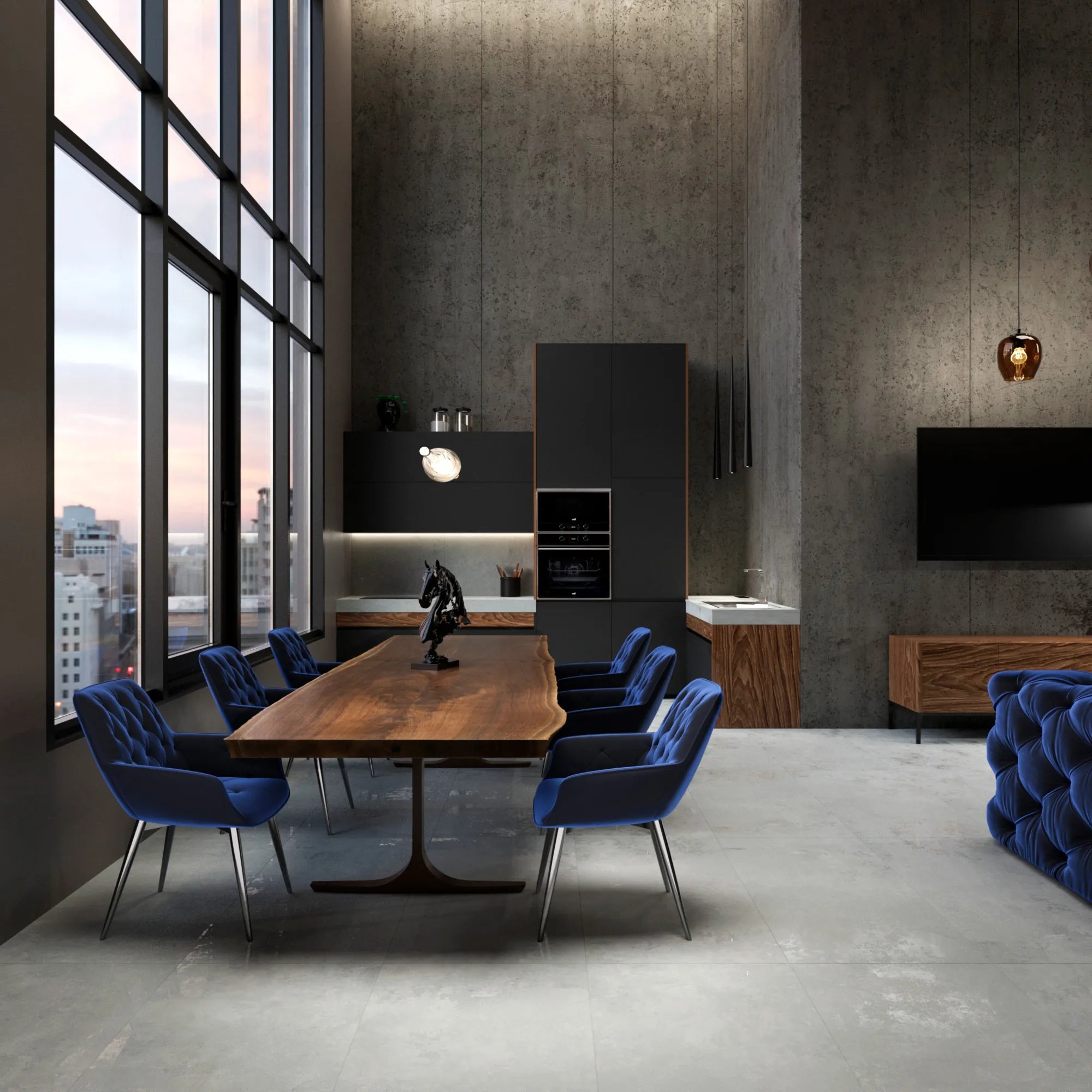 Керамогранит Аркадия Керамика GI8002-A Eragon Dark Grey Matt Glossy Ink 60x120 серый