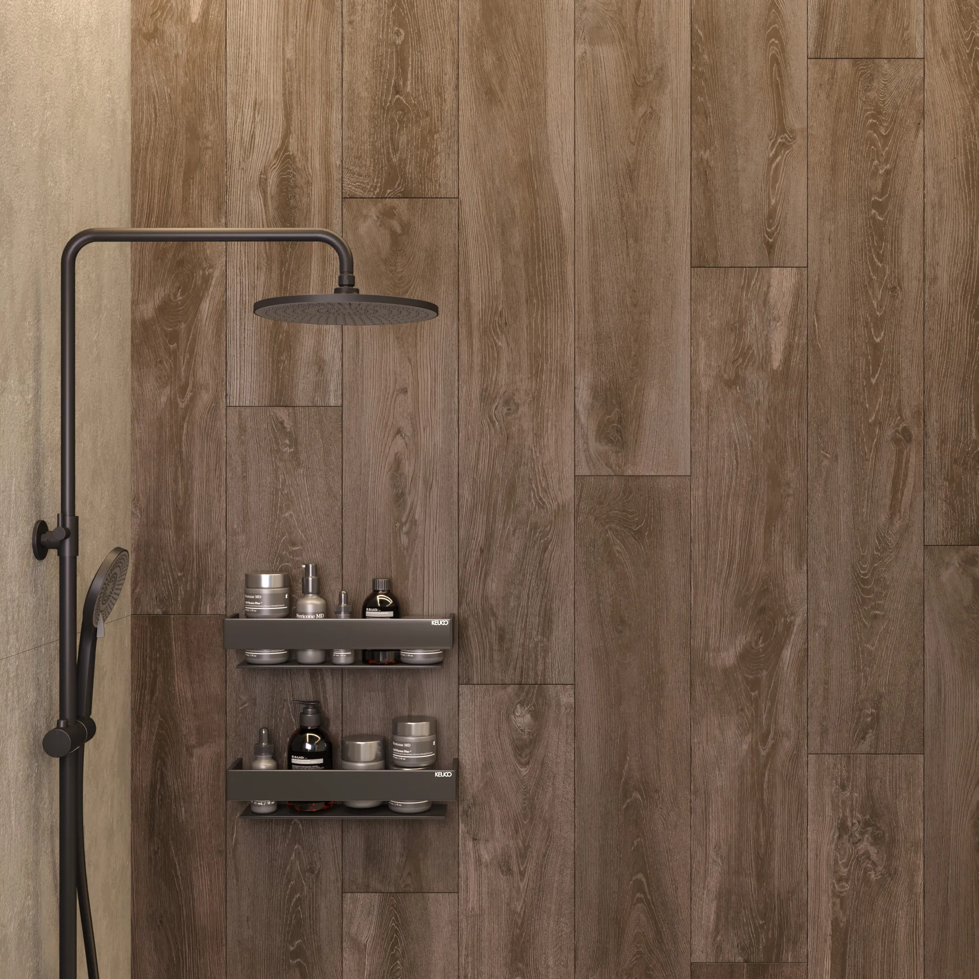 Керамогранит Креанза CW-RT12-B Husk Wood Brich Rustic Wood 20x120 бежевый