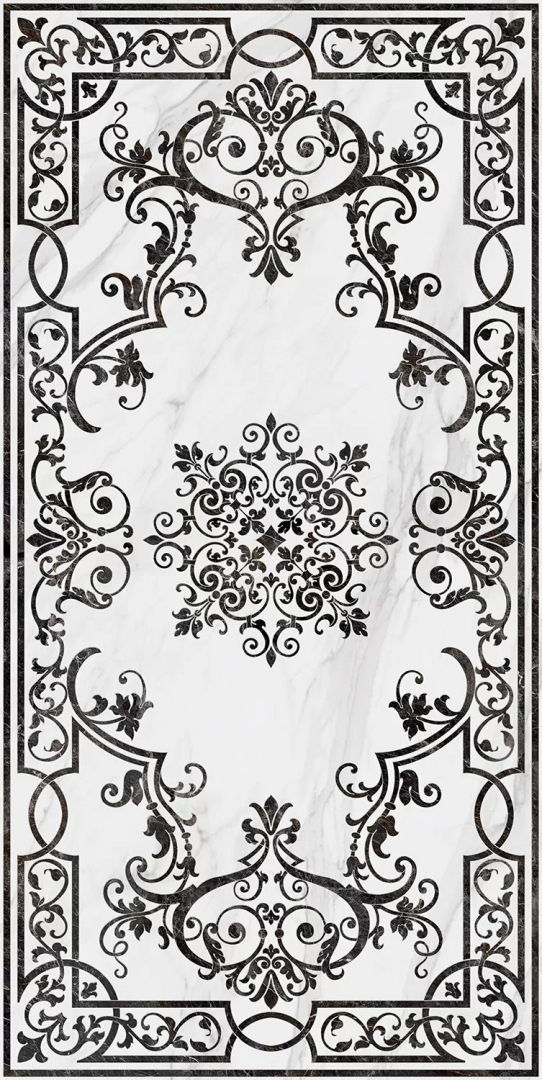 Декор Kerama Marazzi SG591722R Монте Тиберио белый декорированный лаппатированный обрезной 119.5x238.5