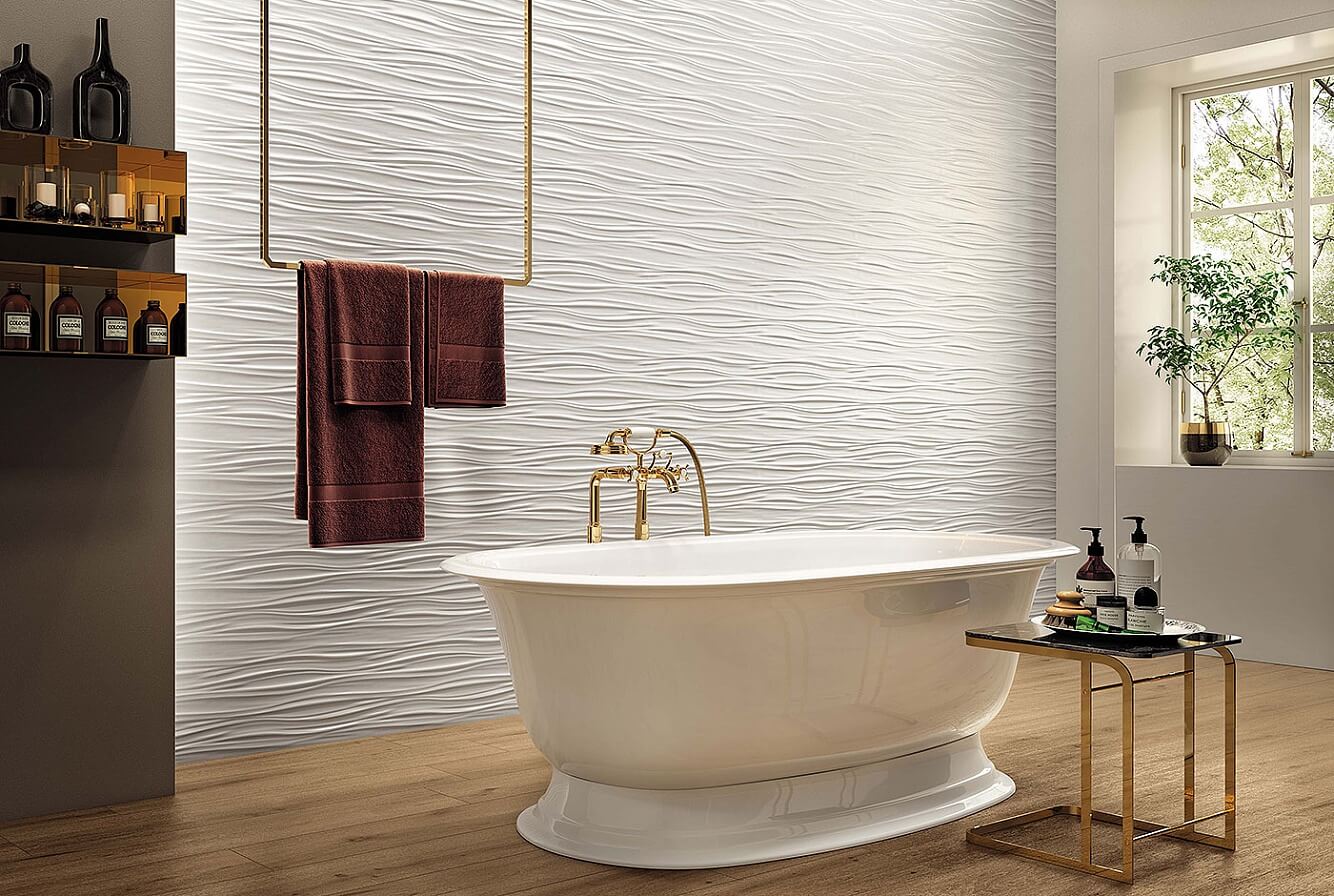 Декор Atlas Concorde 3D White Chevron Glitter 30,5x56