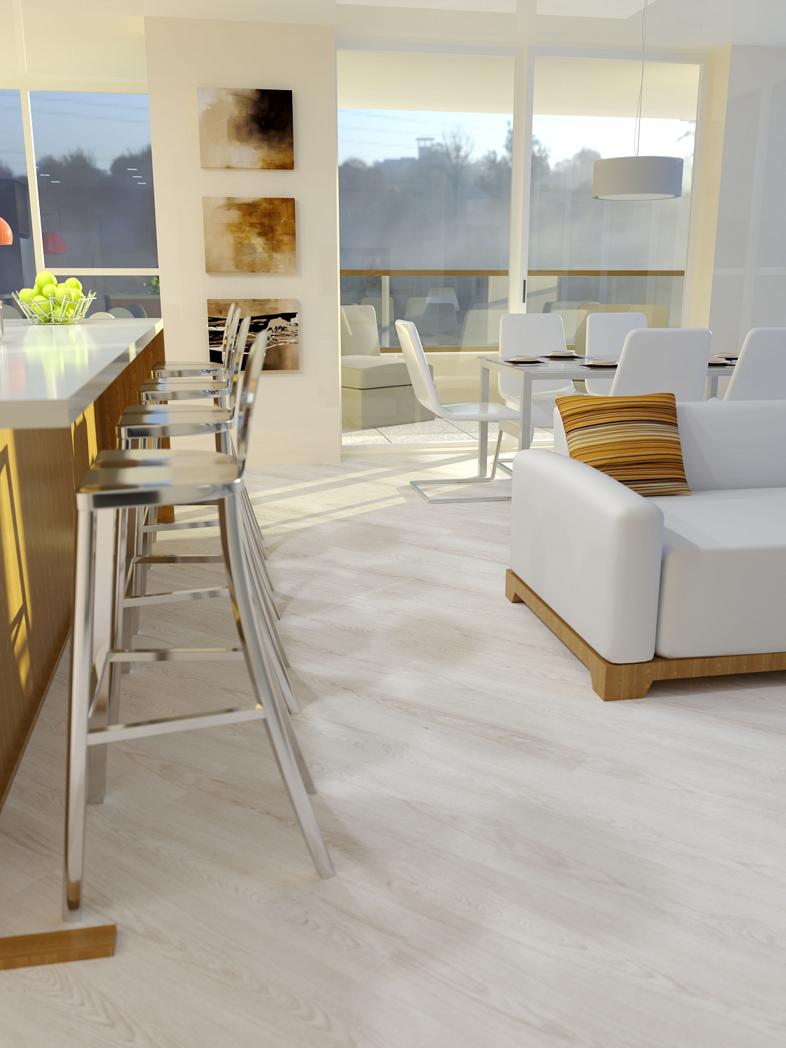 Кварцвиниловая плитка Fine Floor Light FF-1372 Дуб Берген кварц винил напольный
