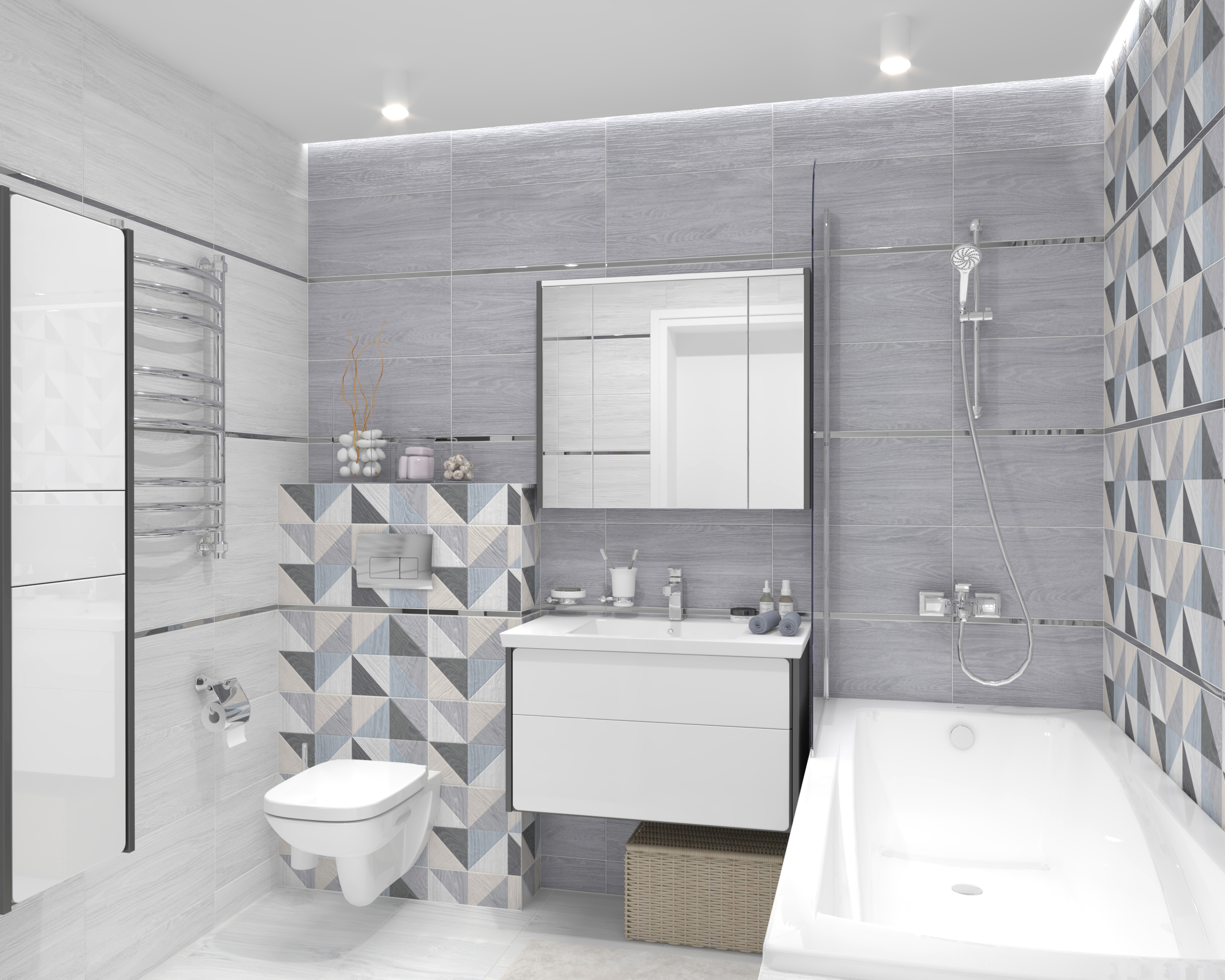 Декор (34007) Laparet Village беж микс 25x50 матовый