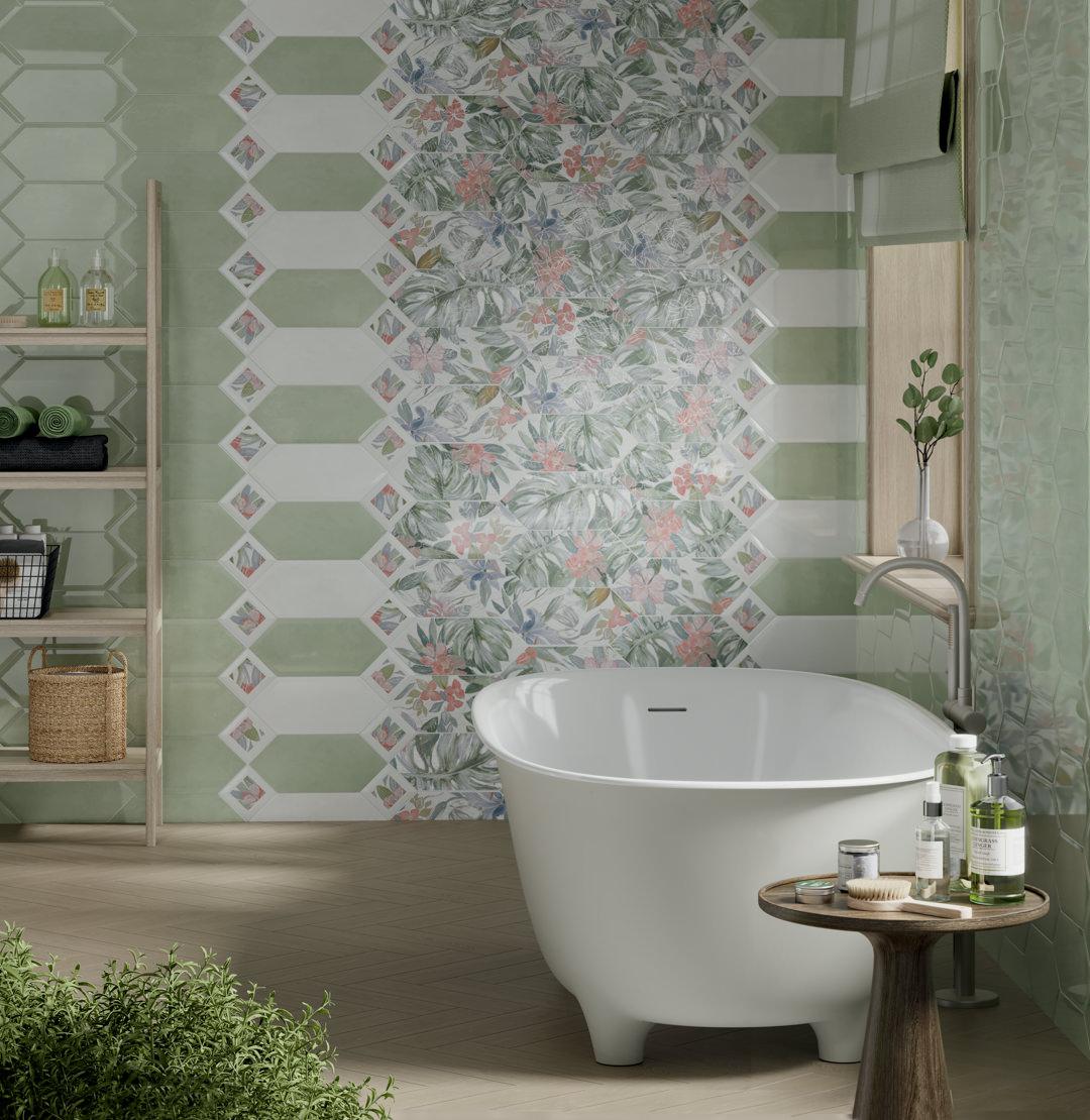 Керамическая плитка Kerama Marazzi Фурнаш грань сиреневый светлый глянцевый 14x34 35025