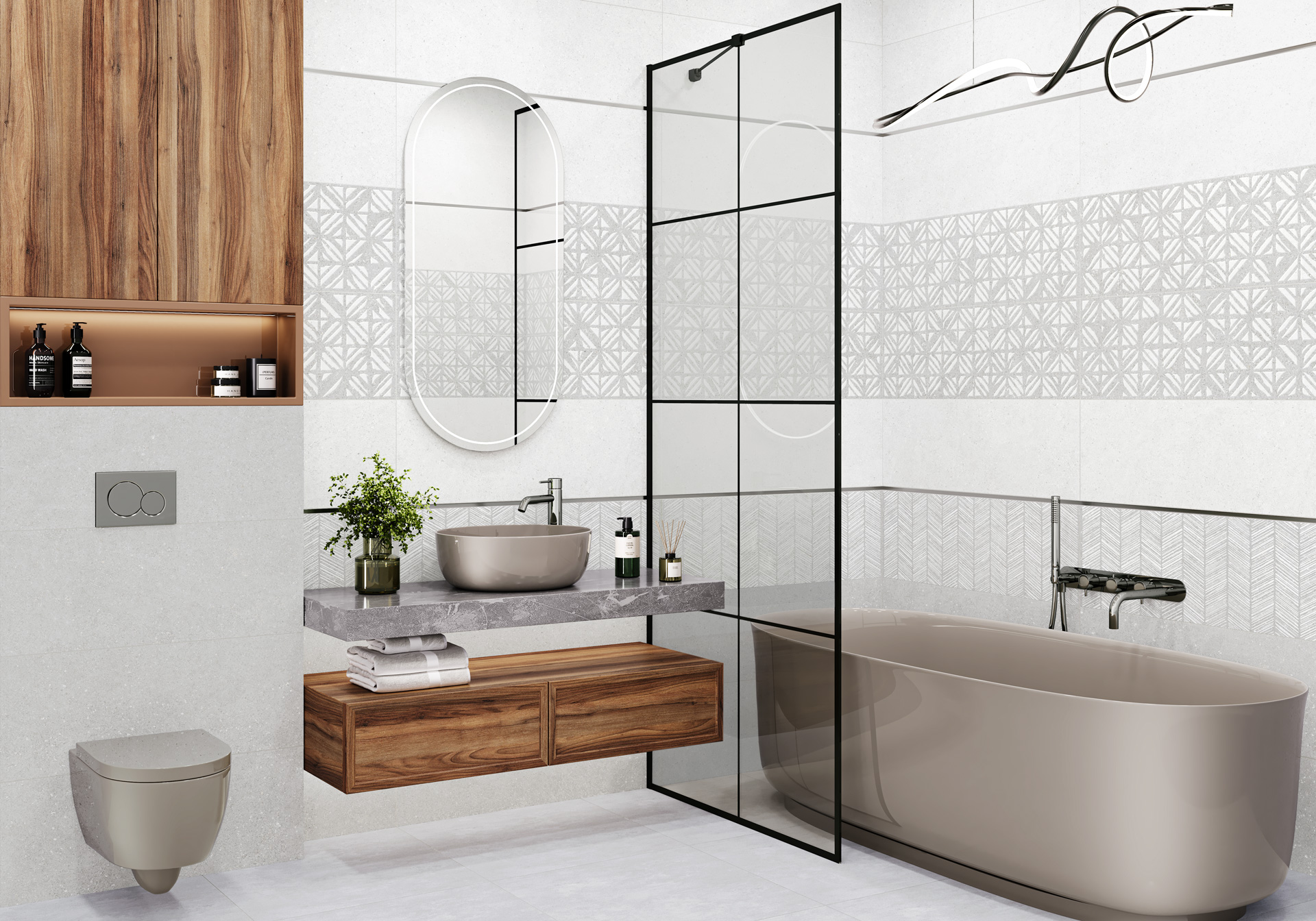 Керамическая плитка Alma Ceramica Амарант TWU3090AMT27R белый 30x90