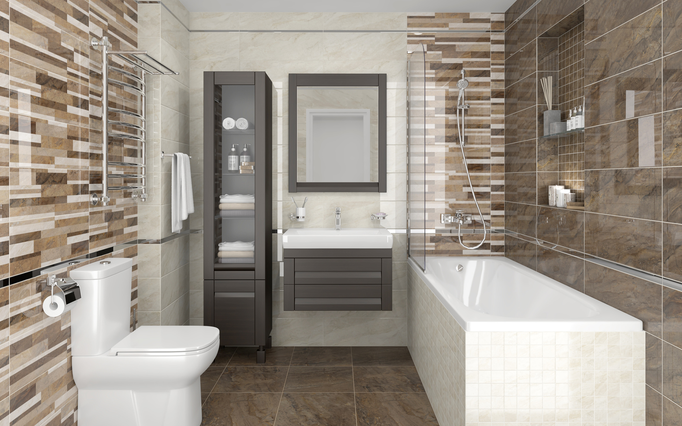 Декор (AD\B483\60045) Laparet Royal чёрный 20x60 глянцевый