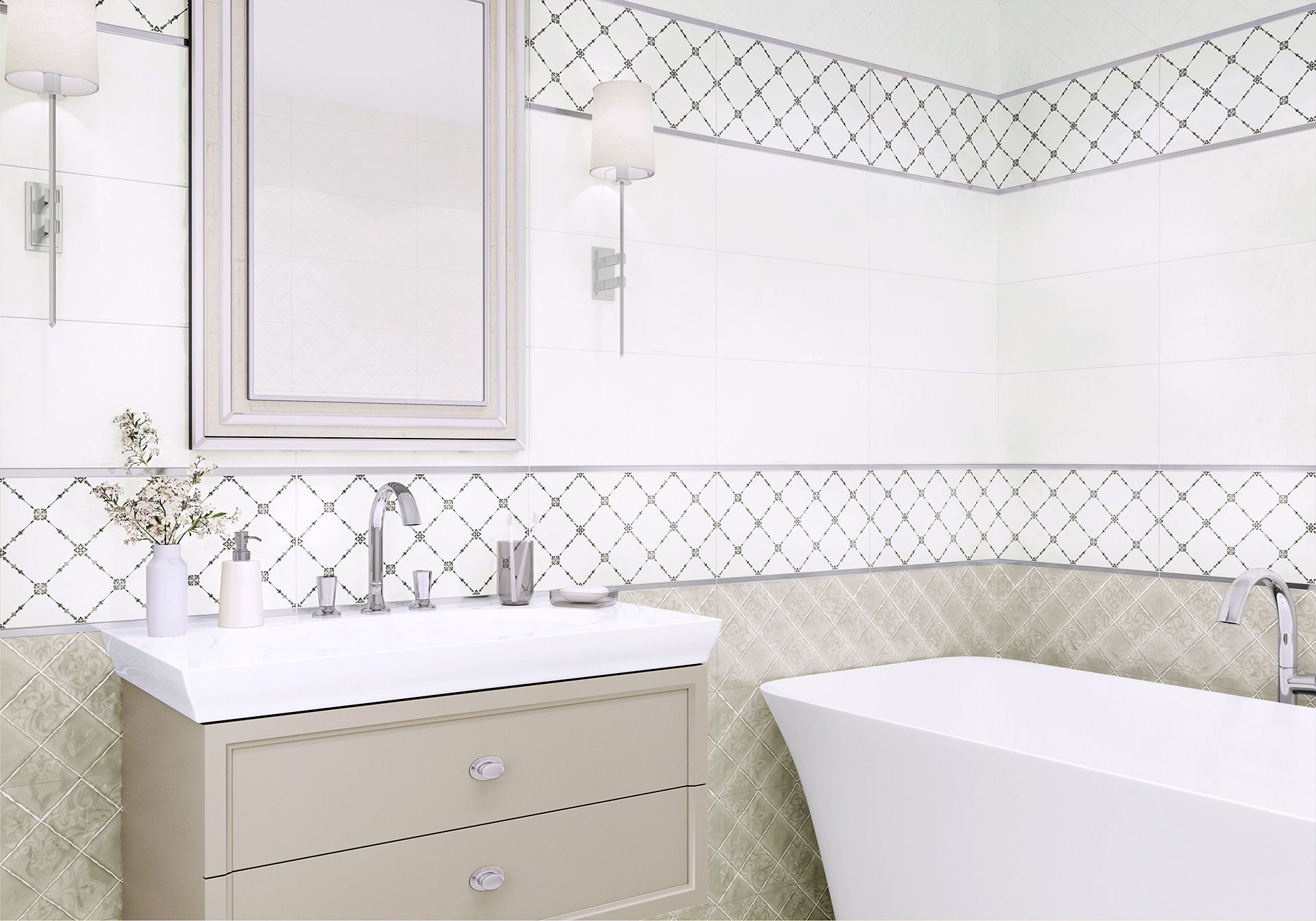 Керамическая плитка Alma Ceramica Брента TWU09BRT404 бежевый 24.9x50