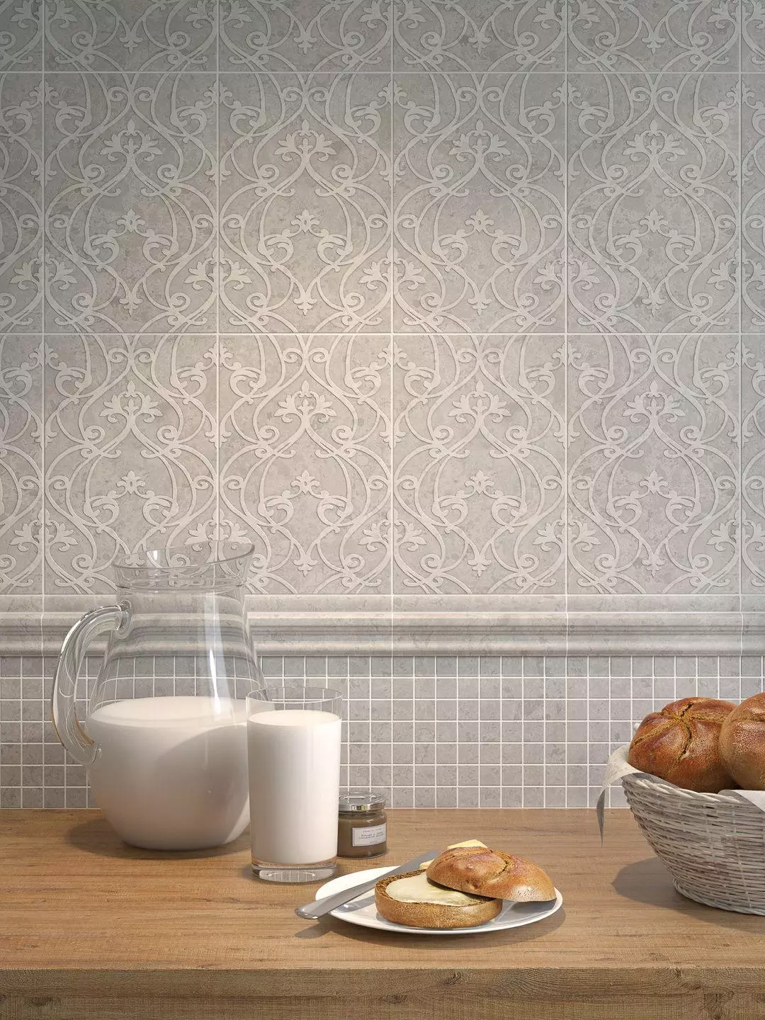 Бордюр Kerama Marazzi BLB053 Багет Ферони серый светлый матовый 5x20