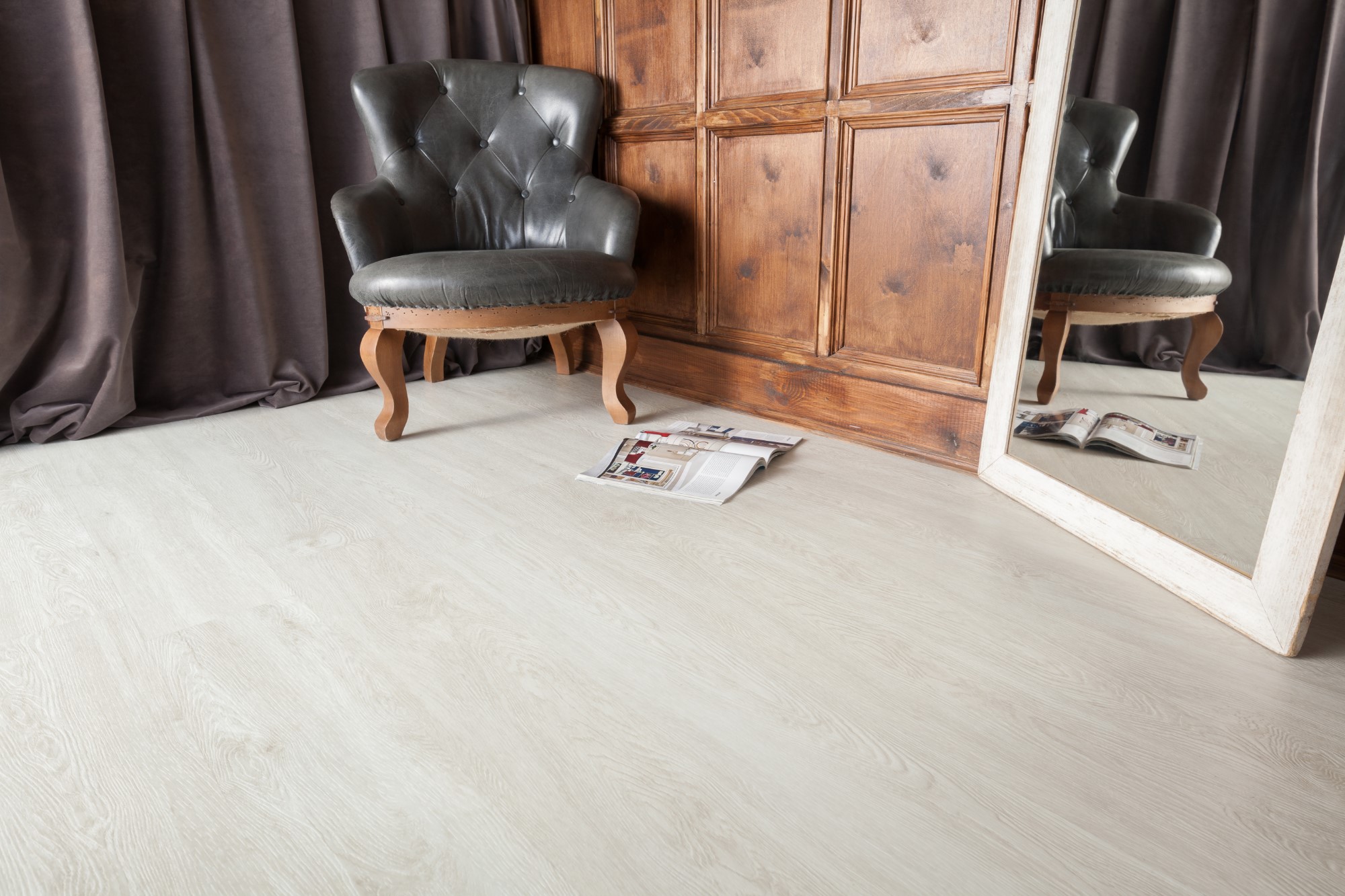 Кварцвиниловая плитка Aqua Floor Nano AF3217N 1221x180 Дуб Темный замковый кварц винил напольный