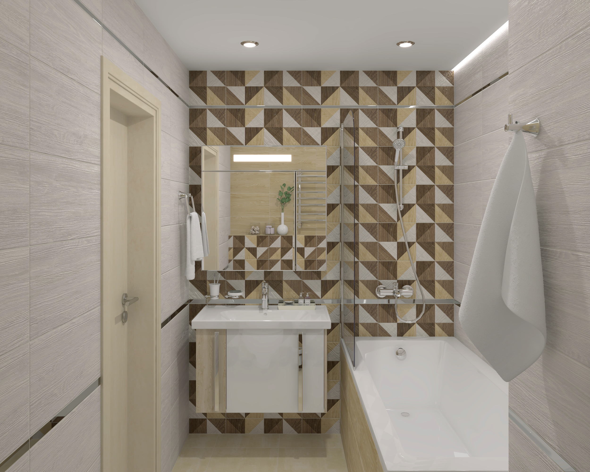 Декор (34007) Laparet Village беж микс 25x50 матовый