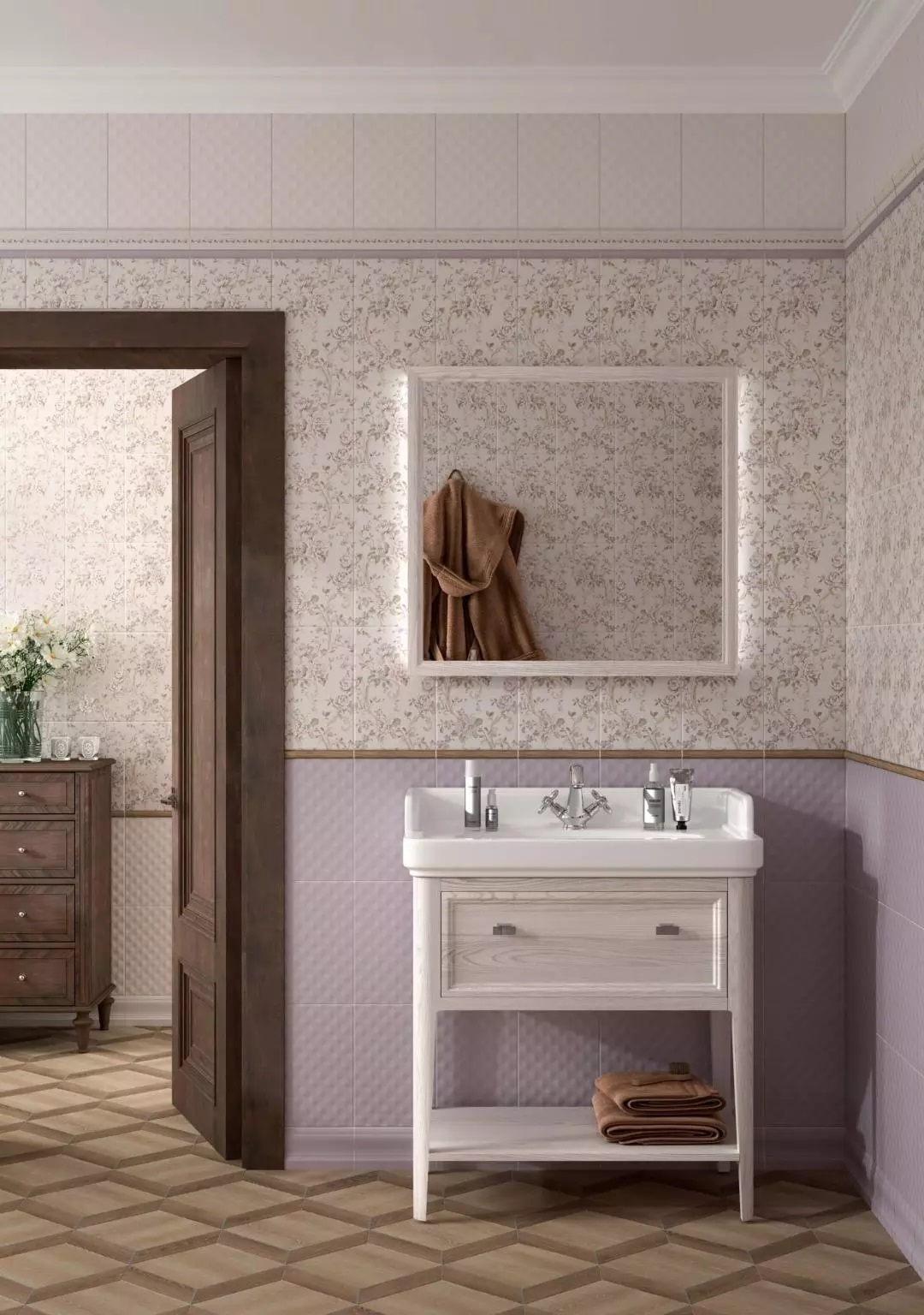 Керамическая плитка Kerama Marazzi 8335 Турати сиреневый структура 20x30