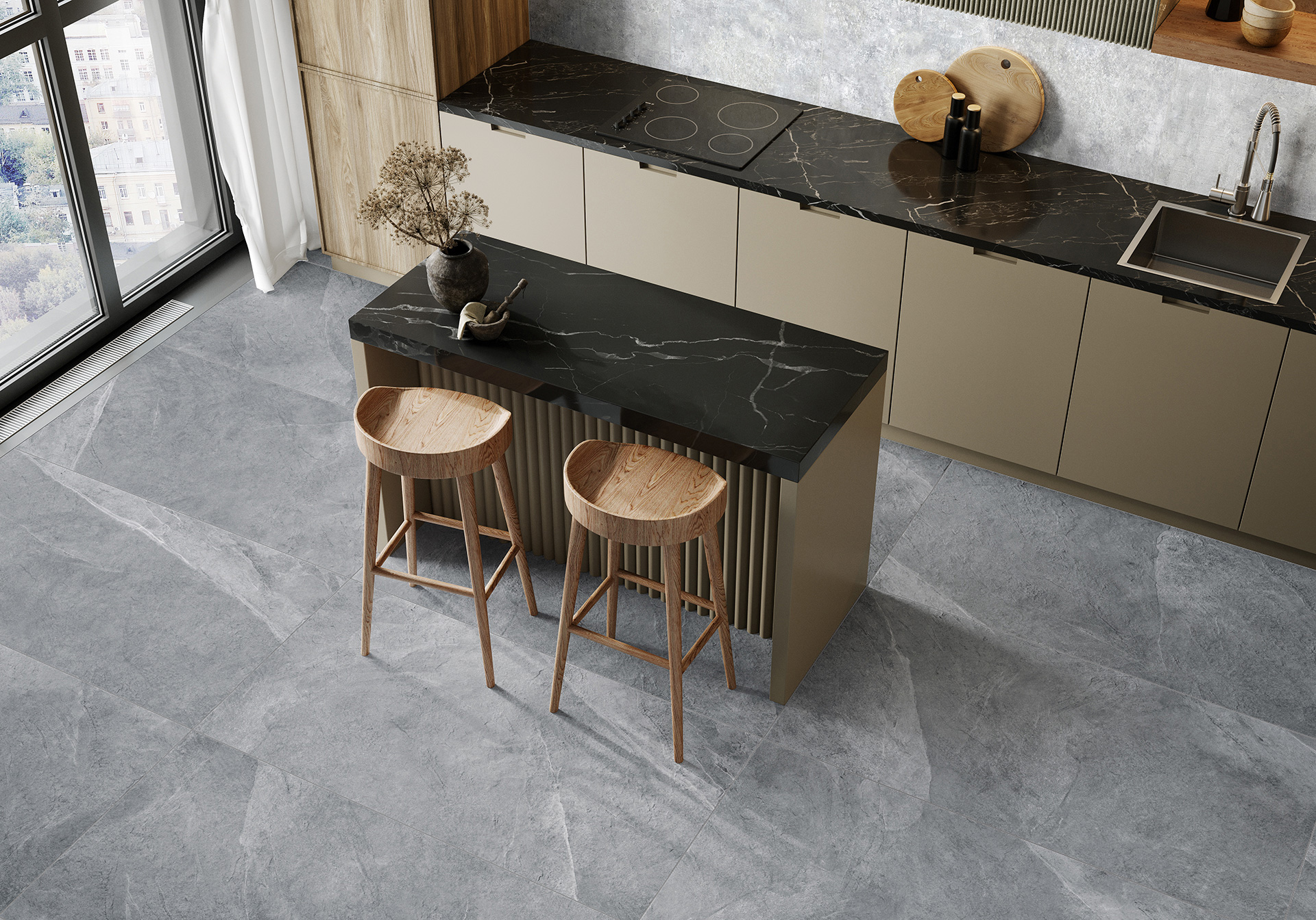 Керамогранит Alma Ceramica Базальто GFU6060BST04R бежевый 60x60