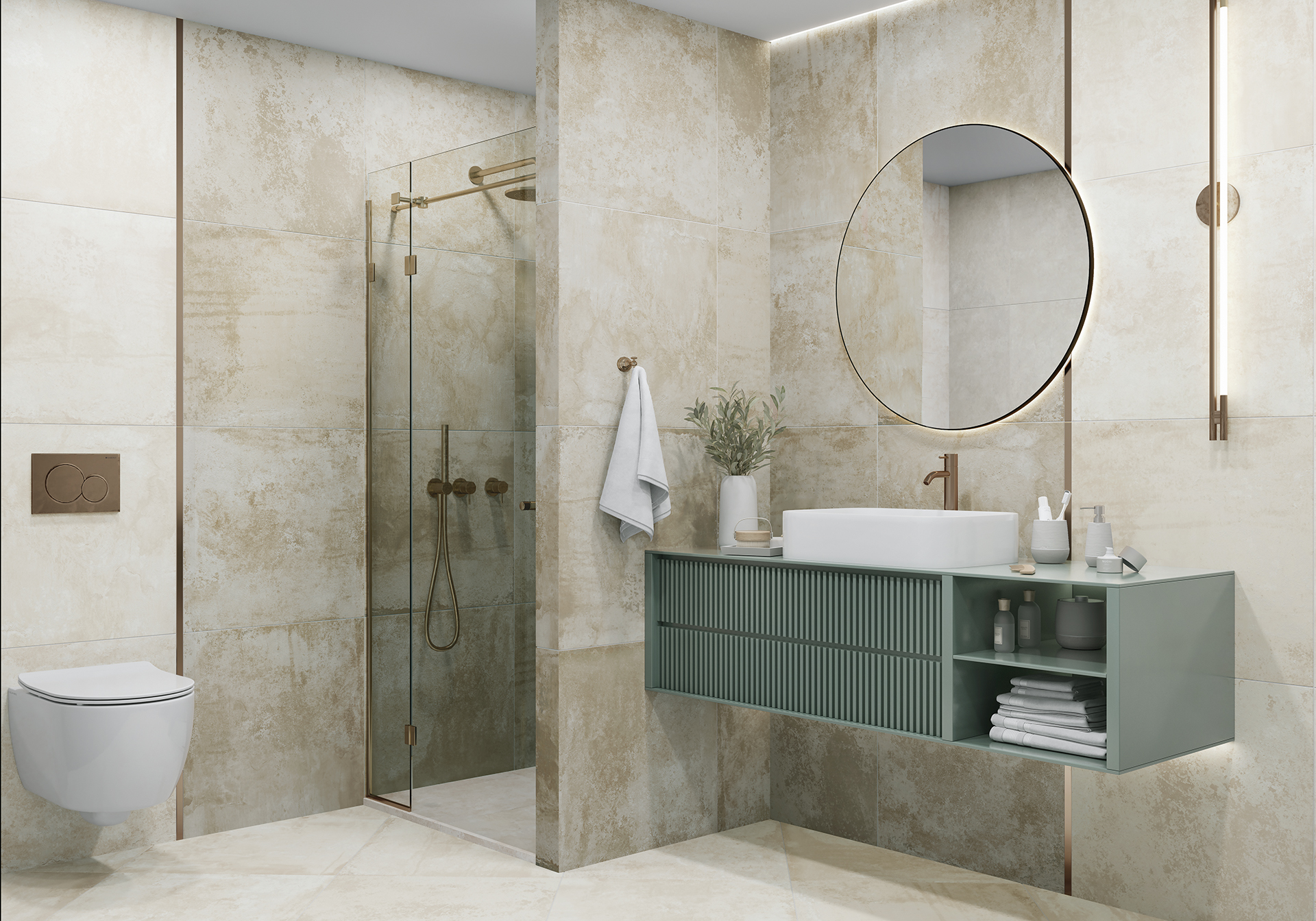 Керамогранит Alma Ceramica Цементо GFA57CMT04R бежевый 57x57