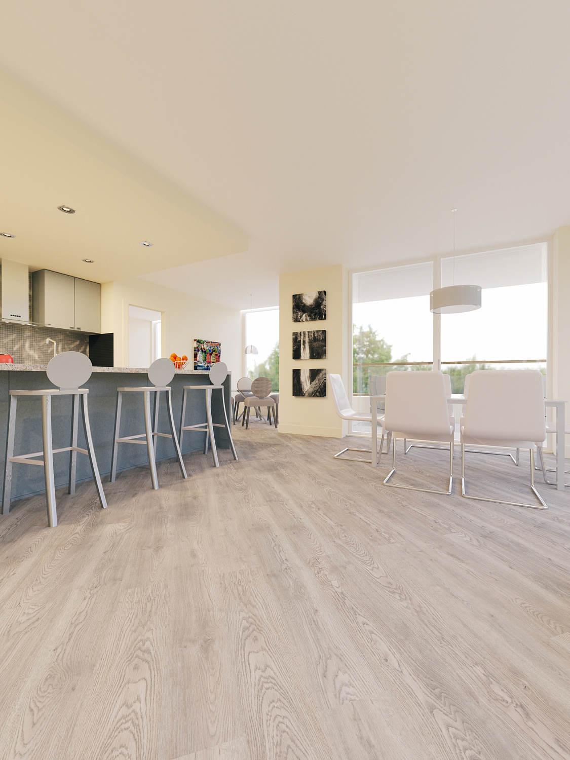 Кварцвиниловая плитка Fine Floor Light FF-1372 Дуб Берген кварц винил напольный
