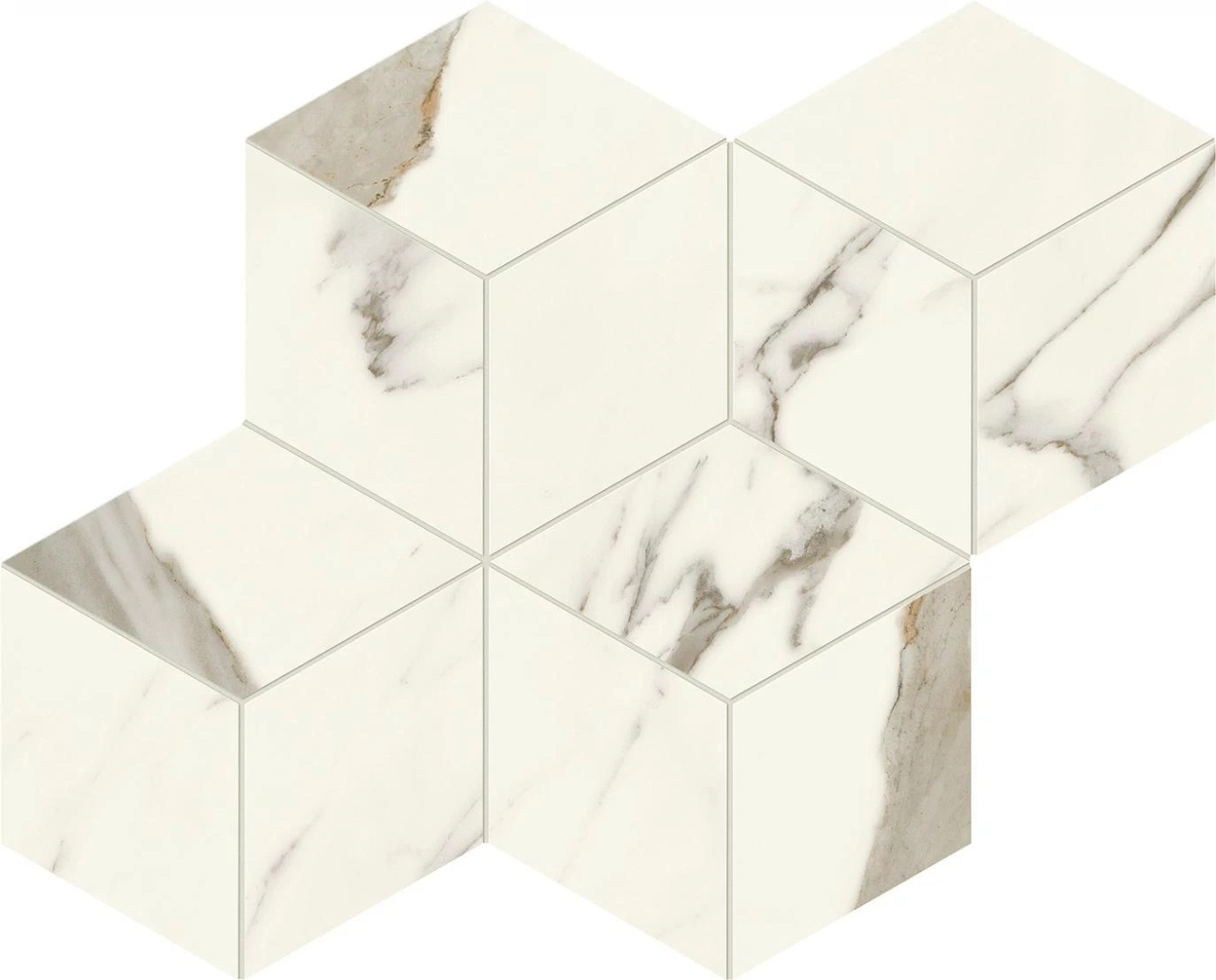 Мозаика Atlas Concorde Marvel X Calacatta Sublime Esagono Silk 30x35 AF8M