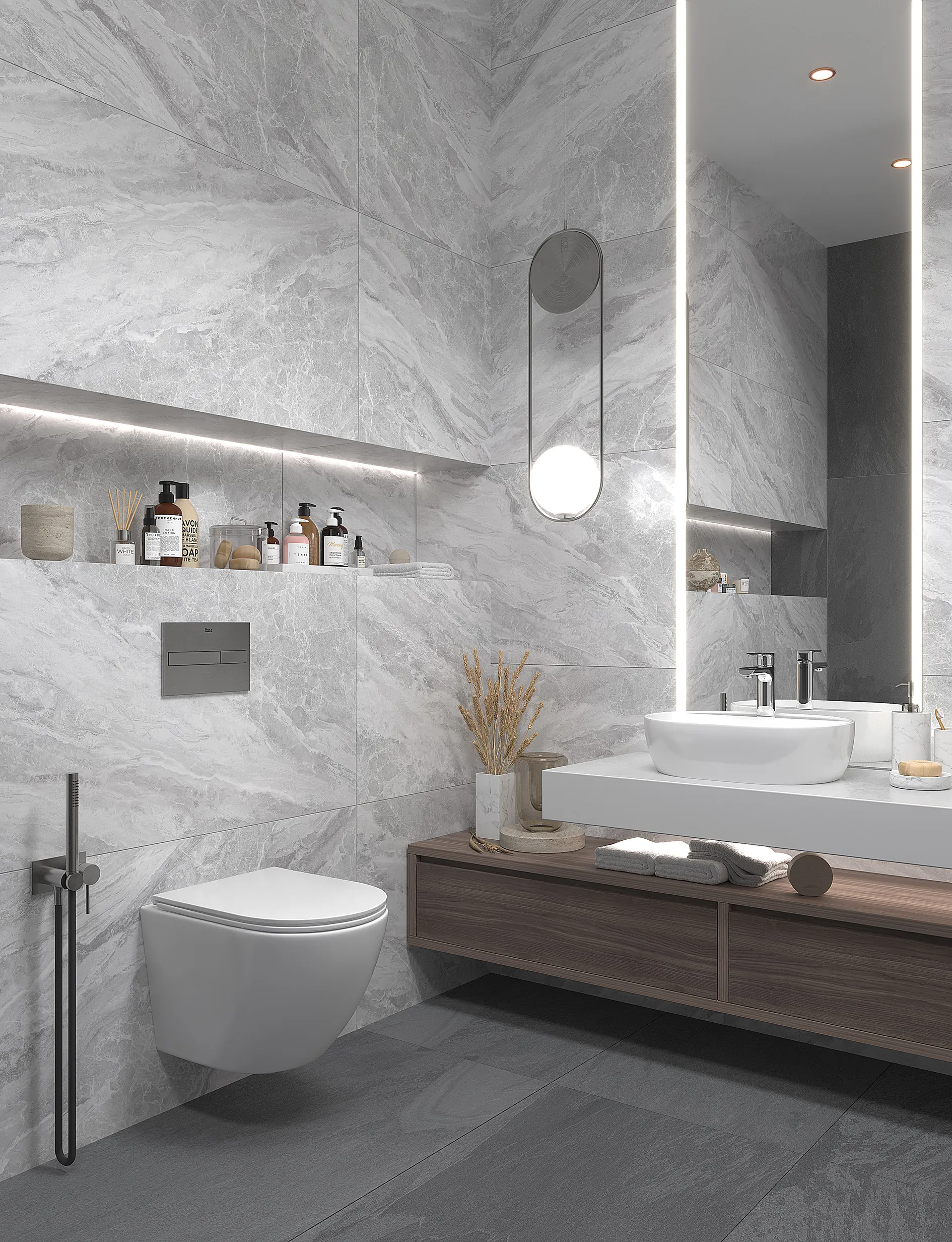 Керамогранит Старо Roma Gris Carving Satin 60x120 серый