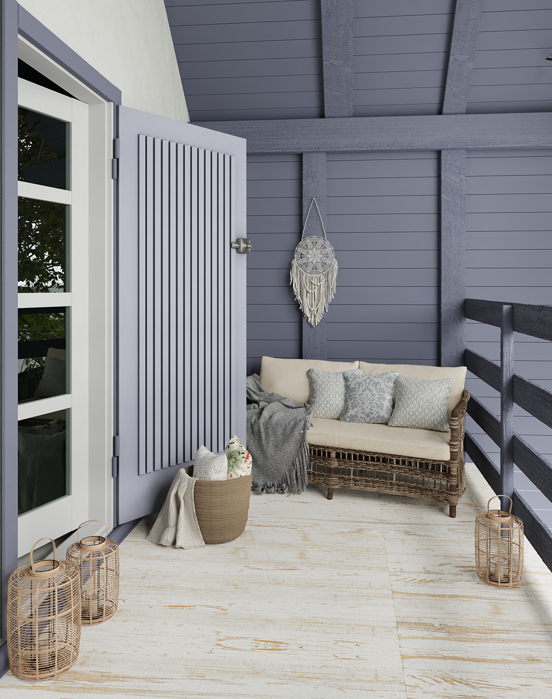 Керамогранит СтароВуд Provance Blue Carving 20x120 синий