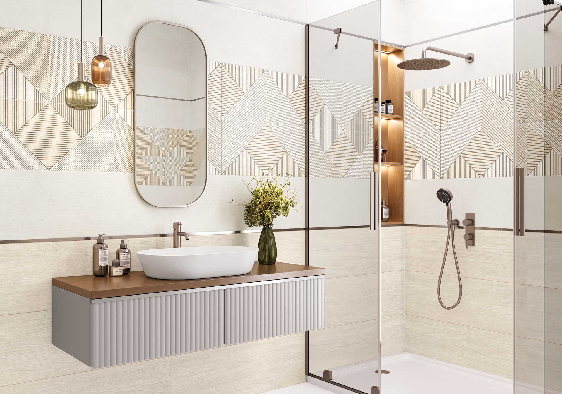 Керамическая плитка Alma Ceramica Патио TWU3090PAT14R бежевый 30x90