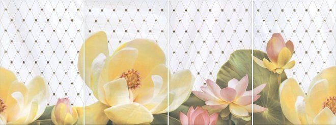 Декор Kerama Marazzi HGD\A56\4x\8259 Панно Летний сад светлый 30x80
