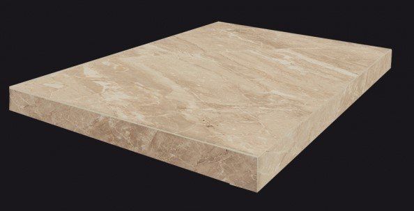 Ступень угловая левая ColiseumGres Portofino Beige 33x45 лаппатированная