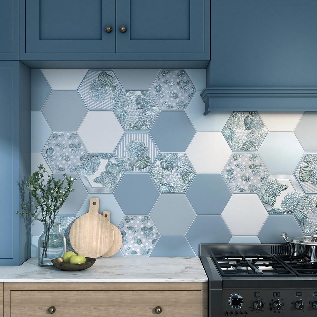 Керамическая плитка Kerama Marazzi 24007 Аньет голубой тёмный 20x23,1