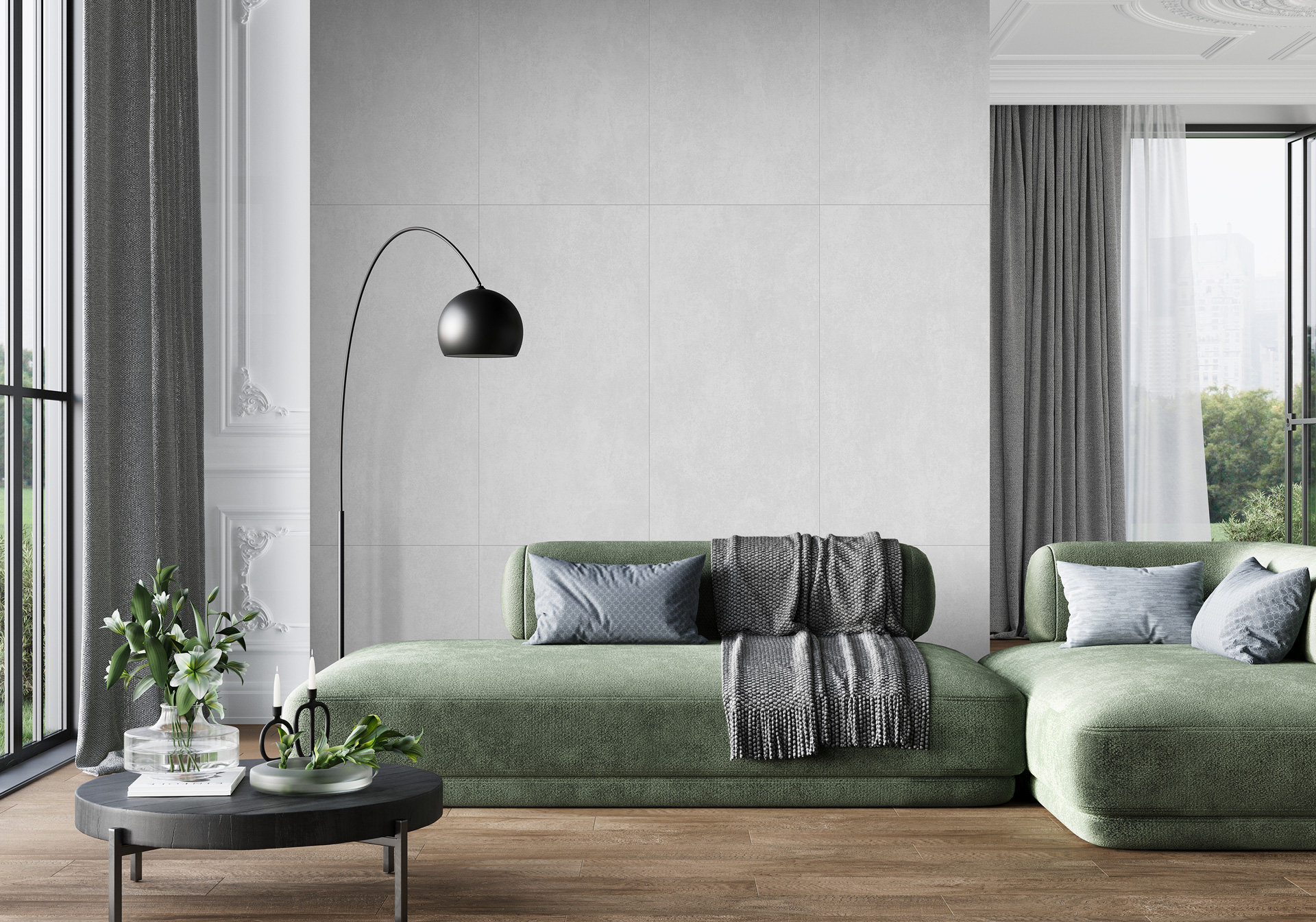 Керамогранит Alma Ceramica Бетон Про GFU60120BTP14R разноцветный 60x120