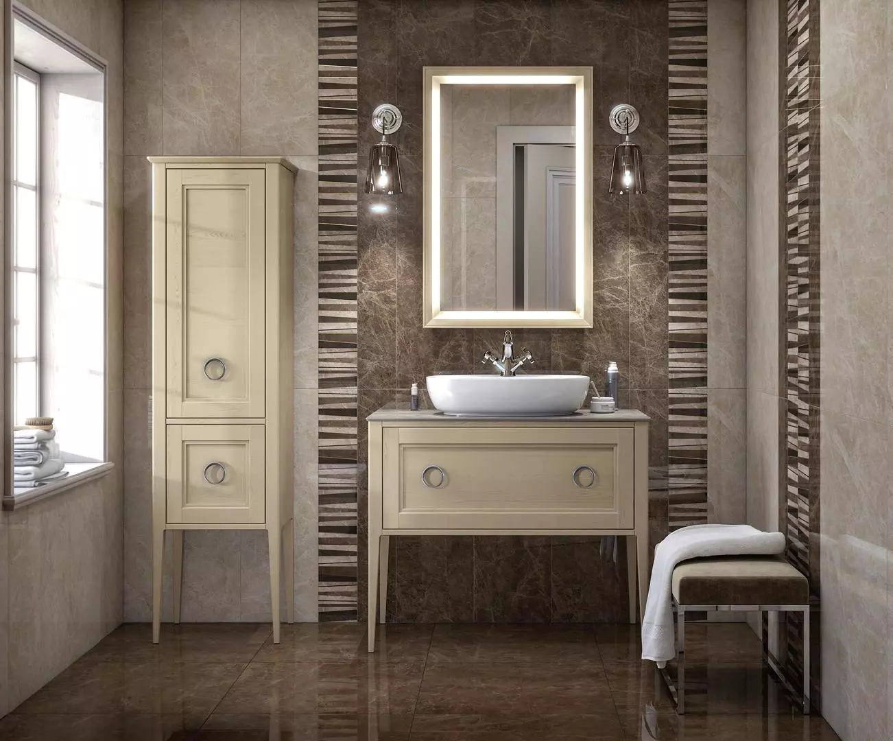 Бордюр Kerama Marazzi SPA040R Гран-Виа коричневый светлый обрезной 2,5x30