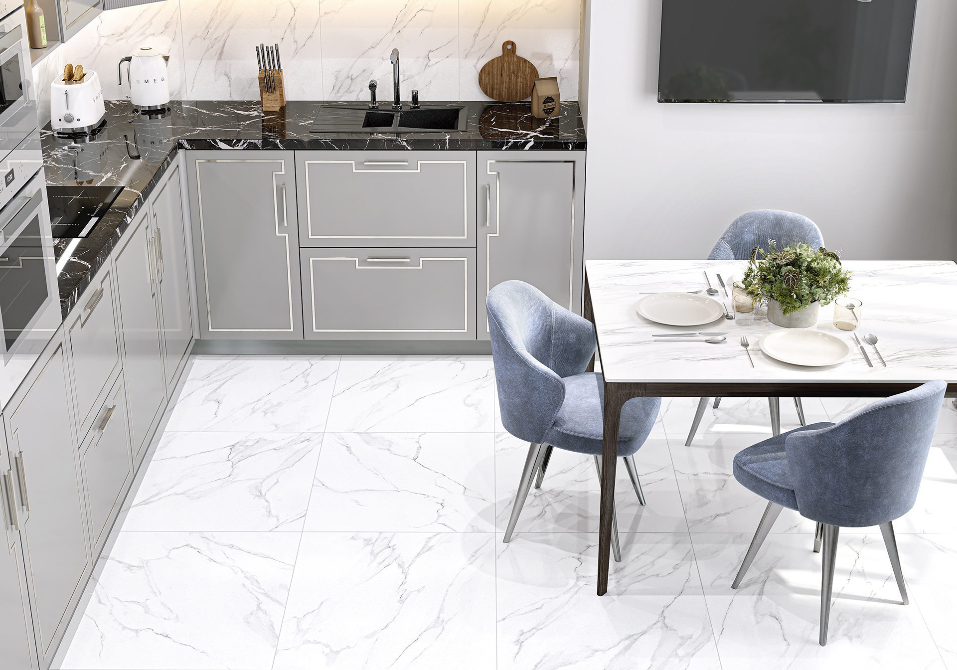 Керамогранит Alma Ceramica Невада GFU6060NVD07L белый 60x60