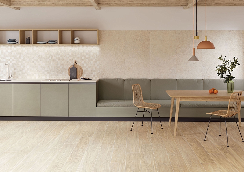 Керамогранит Vitra Wood-X Орех Тауп R10A 20x120 матовый