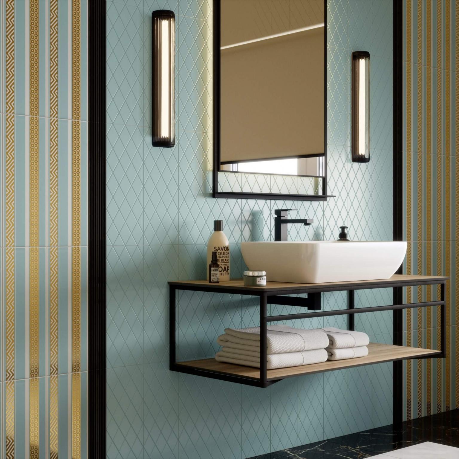 Керамическая плитка Kerama Marazzi 15140 Спига голубой структура 15x40