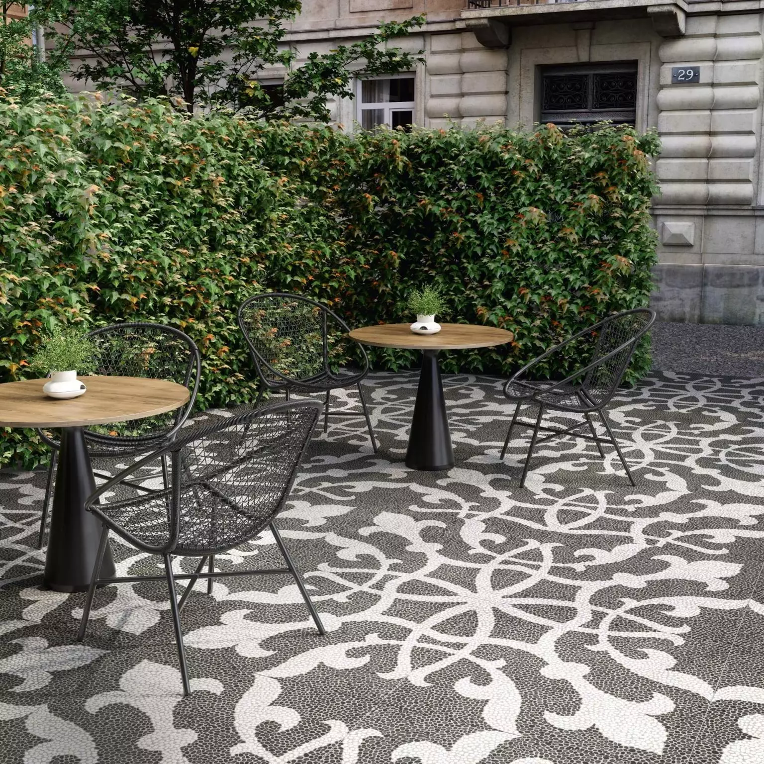 Керамогранит Kerama Marazzi DD843390R Багатти белый черный обрезной 80x80